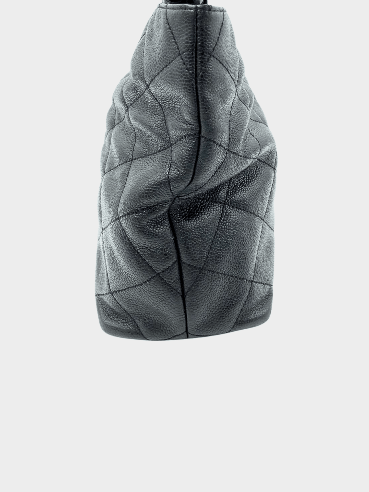 Chanel 2000 Black Quilted Leather Resin Ring Handle Bag