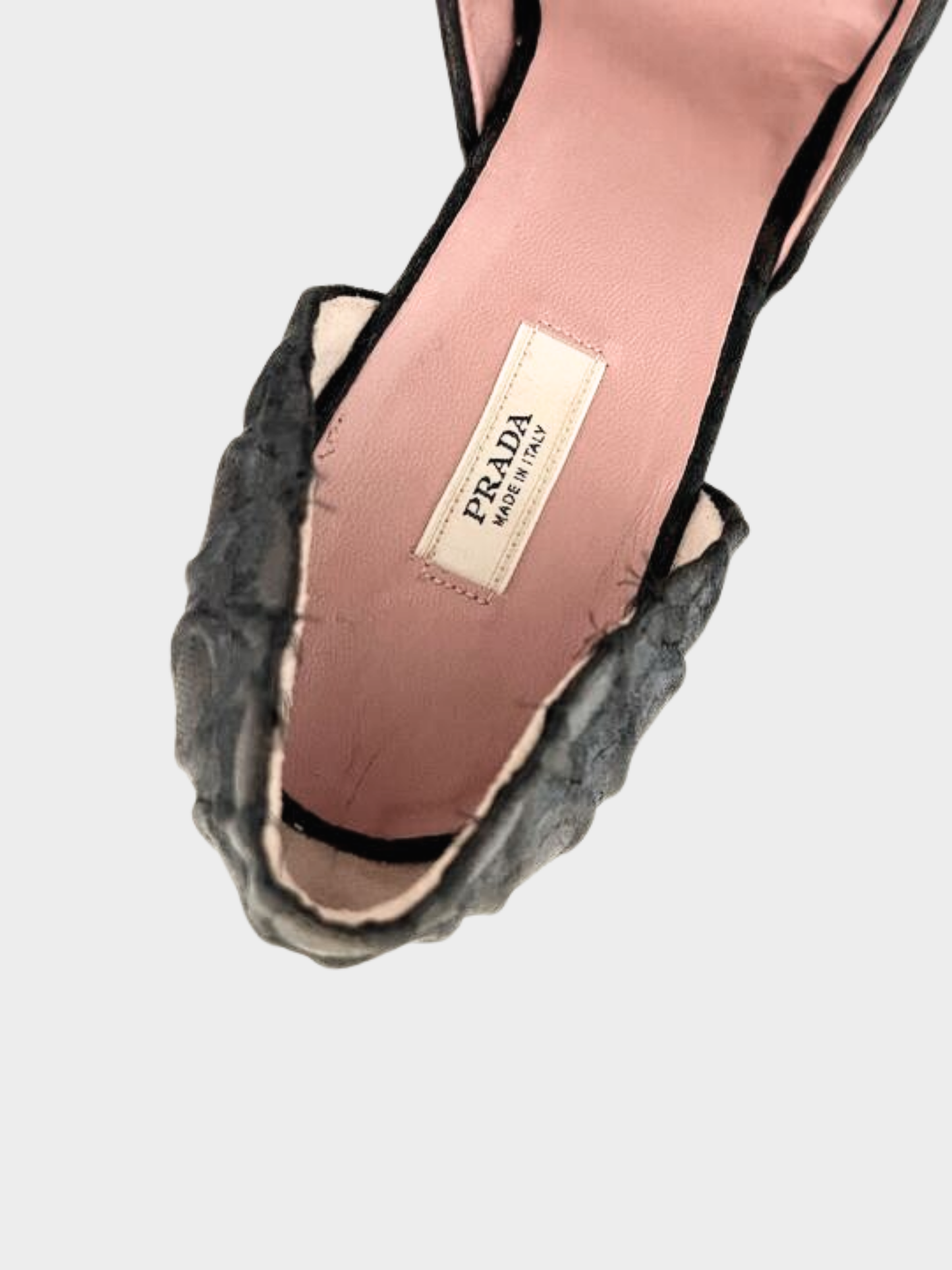 Prada 2000s Black Fabric Textured Kitten Heels