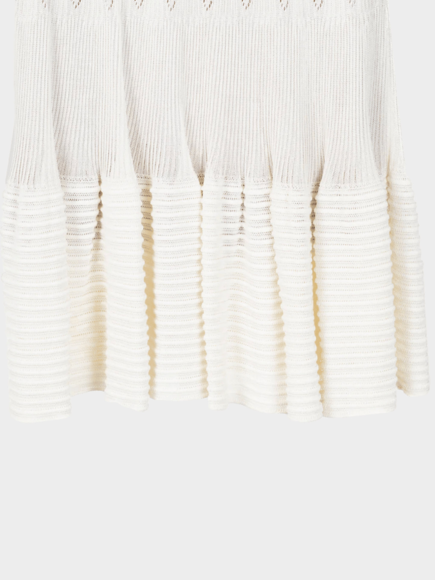 Azzedine Alaïa 2000s Cream Pointelle Ribbed Knit Mini Skirt