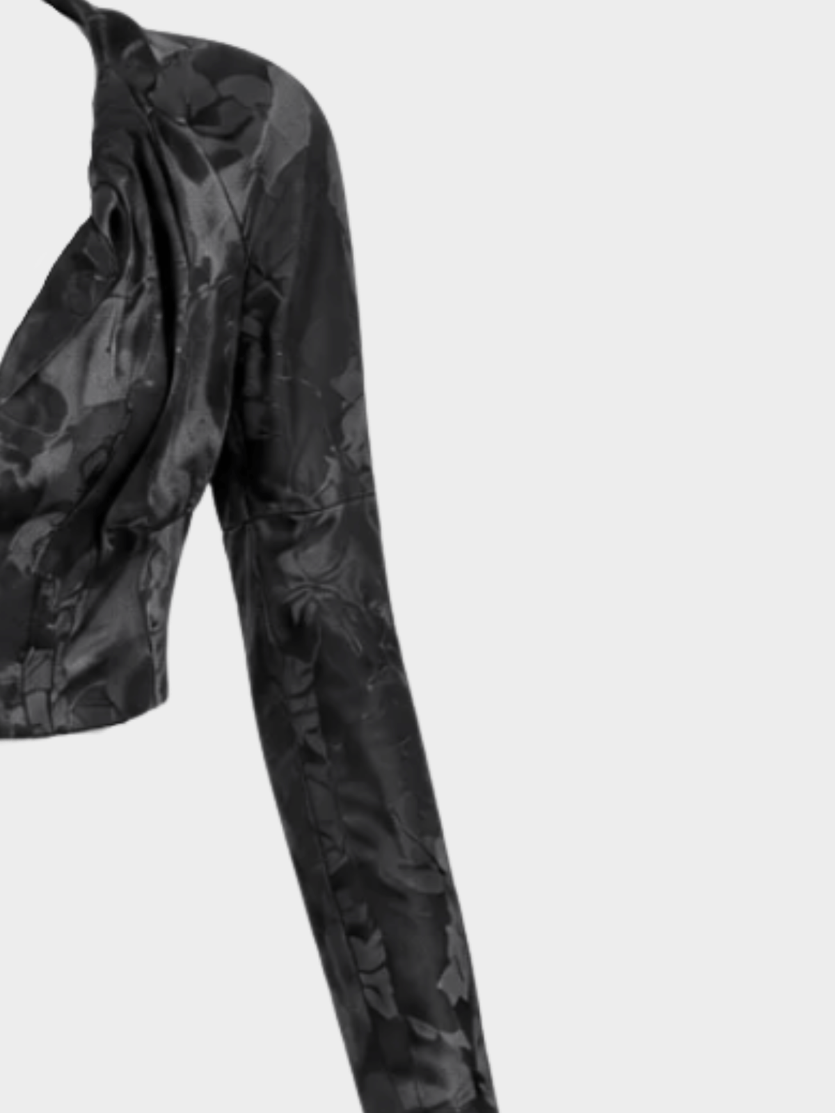 Gucci by Tom Ford 2002 Black Silk Jacquard Cropped Jacket