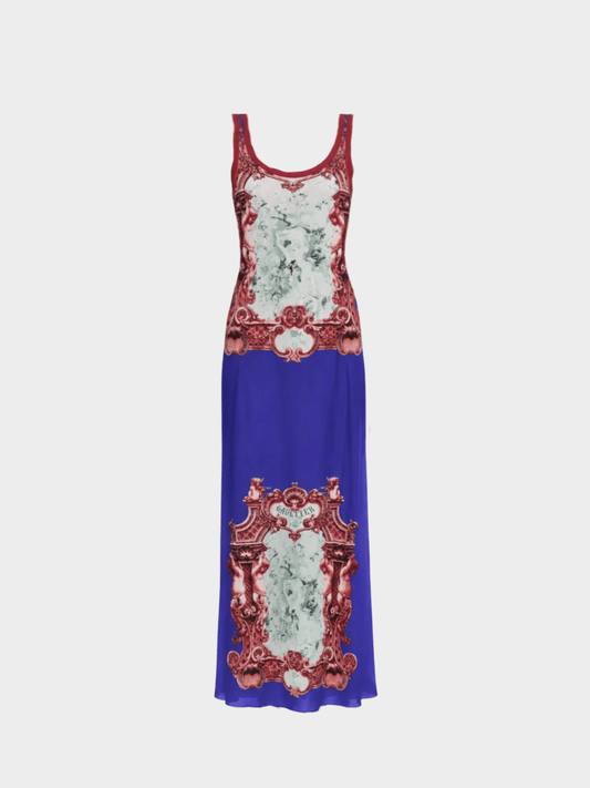 Jean Paul Gaultier 1990s Printed Mesh Maxi Dress