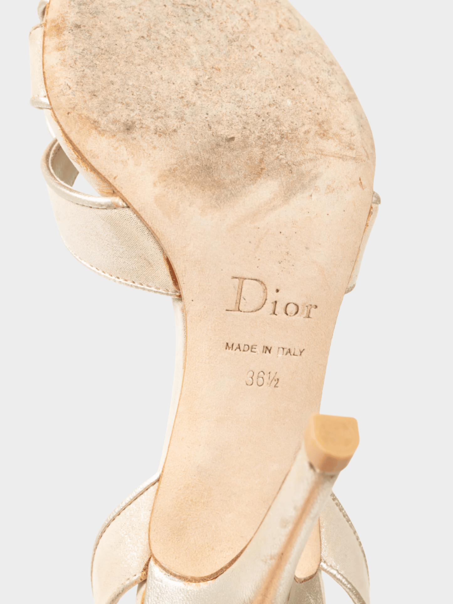 Christian Dior 2008 Karma Metallic Nude Suede Heels