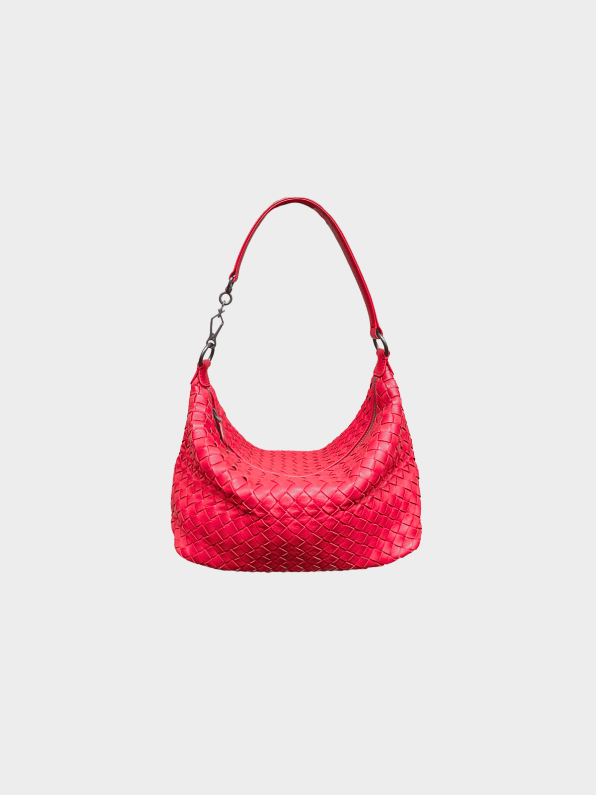 Bottega Venetta 2000s Red Woven Shoulder Bag