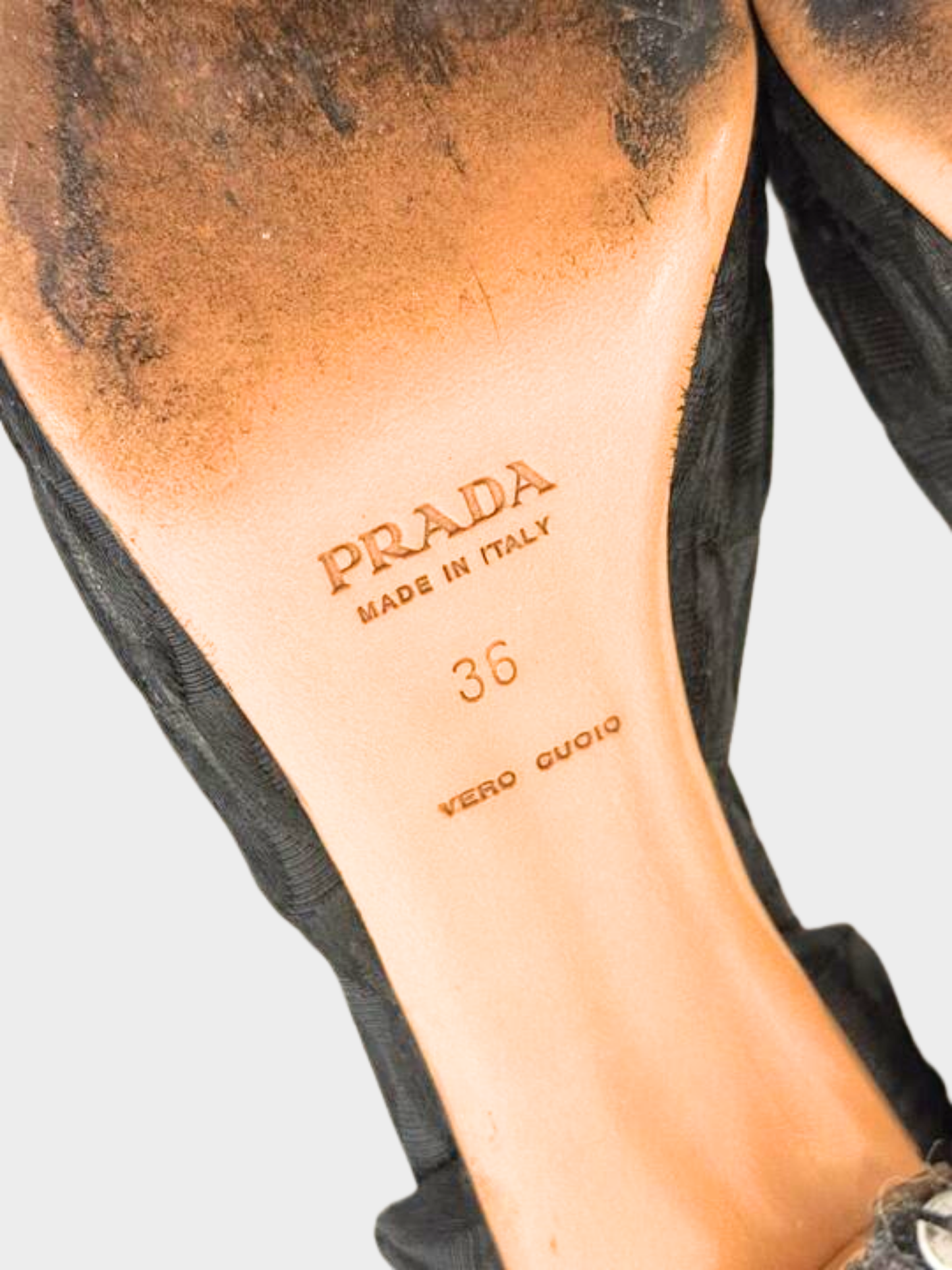 Prada 2000s Black Fabric Textured Kitten Heels