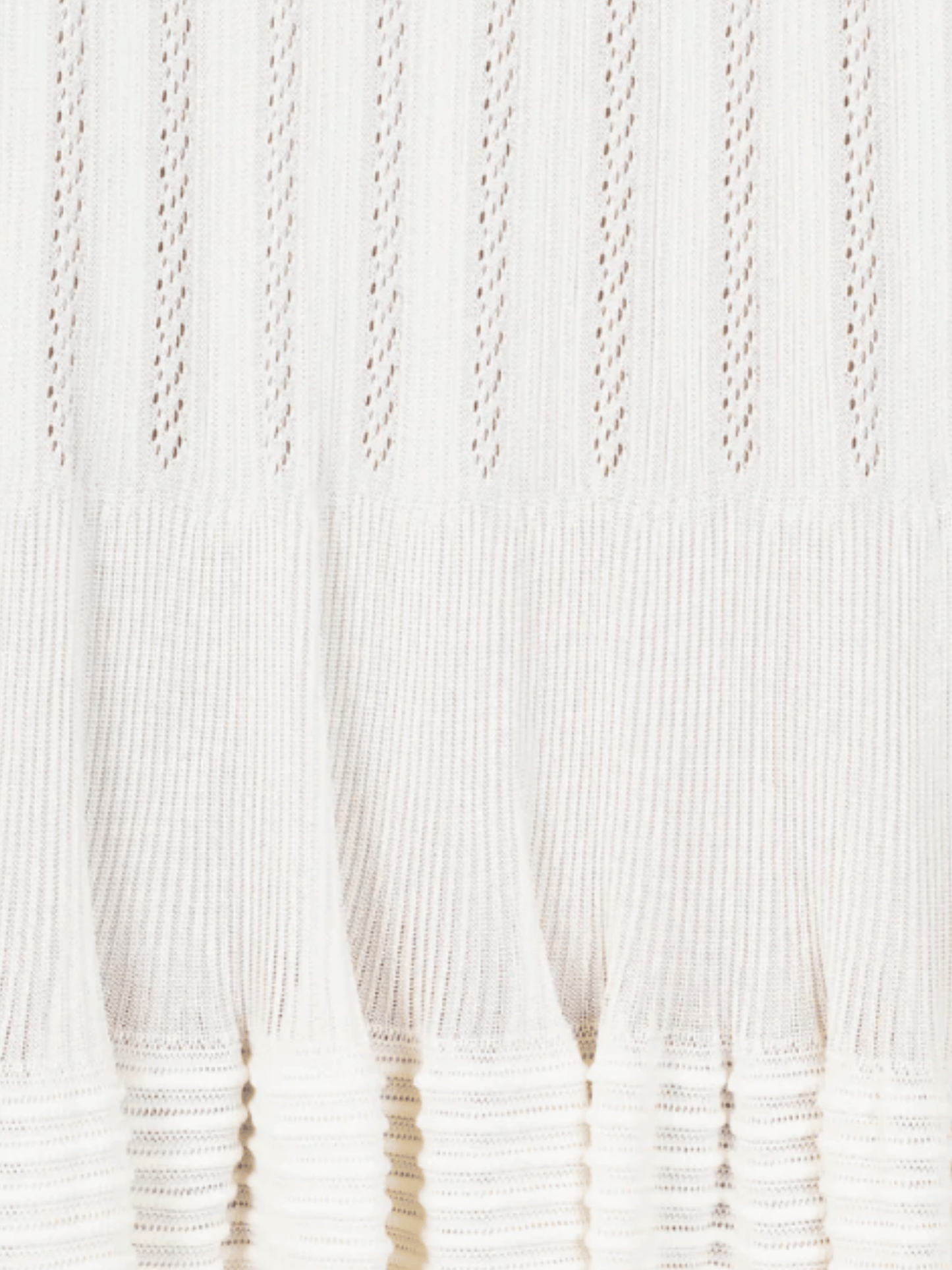 Azzedine Alaïa 2000s Cream Pointelle Ribbed Knit Mini Skirt