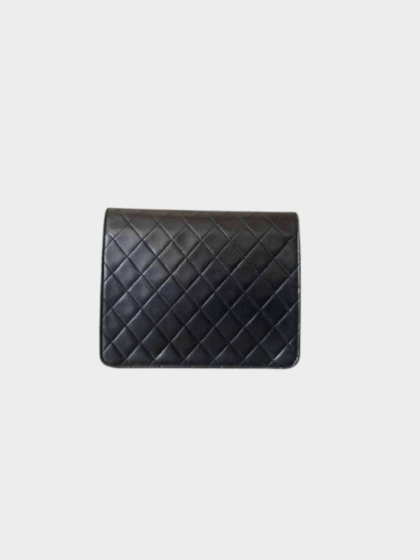 Chanel 1990s Black Single Flap Small Lambskin Leather Chain Shoulder Bag