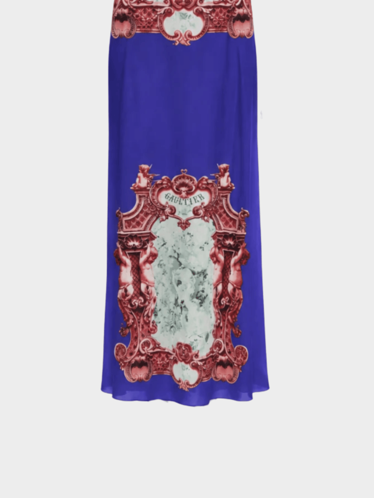 Jean Paul Gaultier 1990s Printed Mesh Maxi Dress