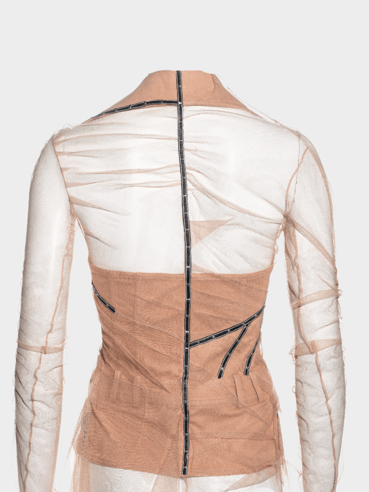 Christian Dior SS 2006 Light Peach Nude Tulle Top