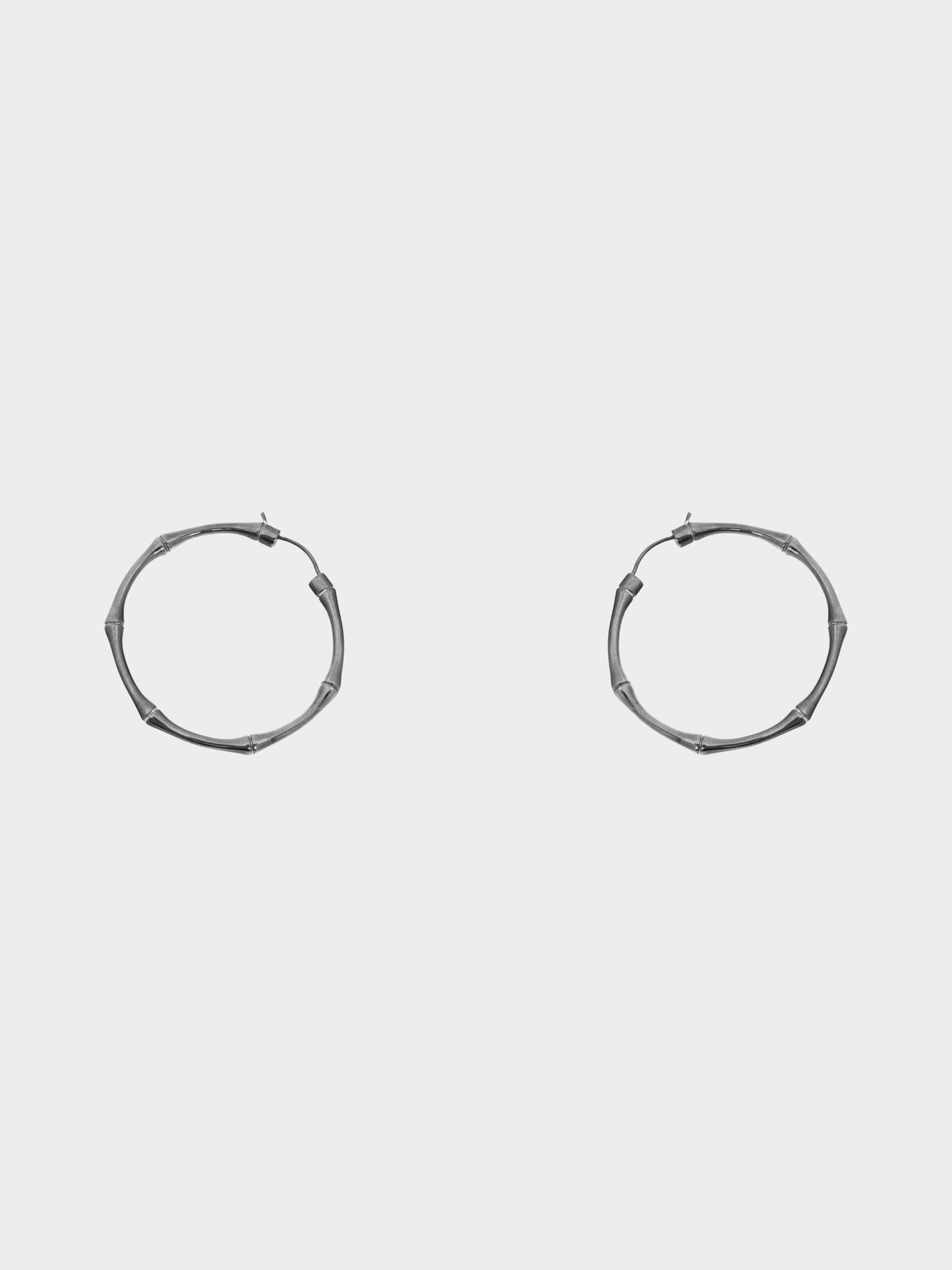 Gucci 2000s Sterling Silver Bamboo Hoop Earrings