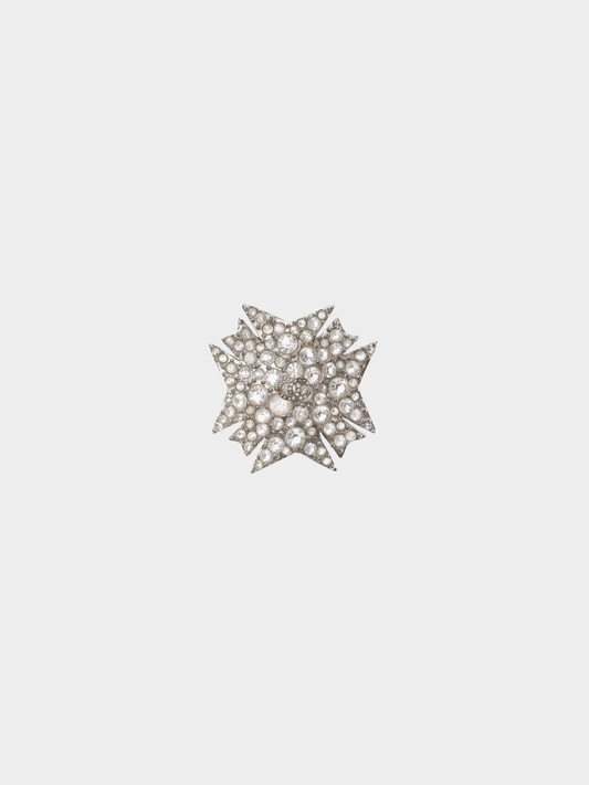 Chanel AW 2005 Silver Metal Rhinestone Brooch