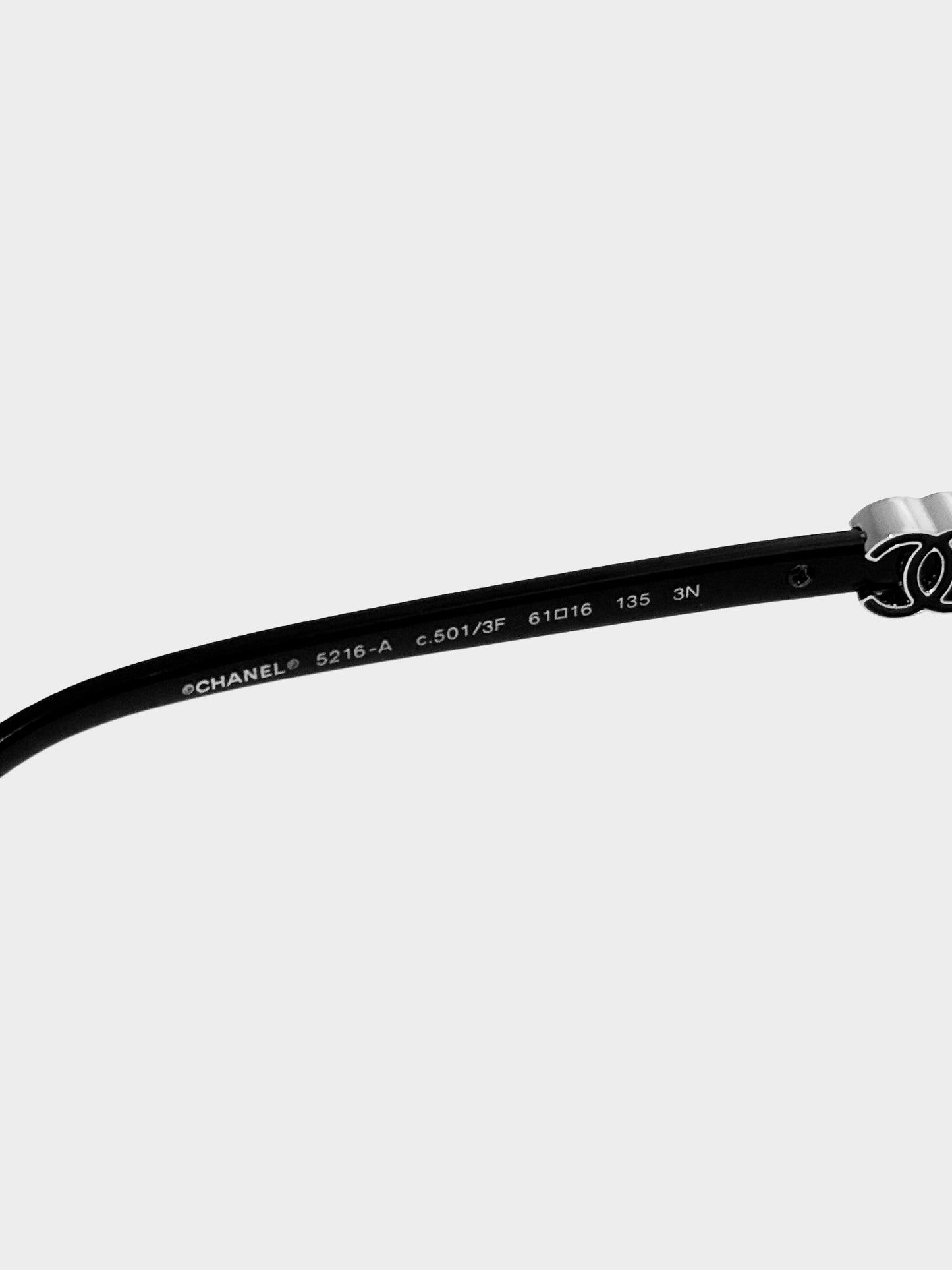 Chanel 2000s Black CC 5216-A Oversized Sunglasses
