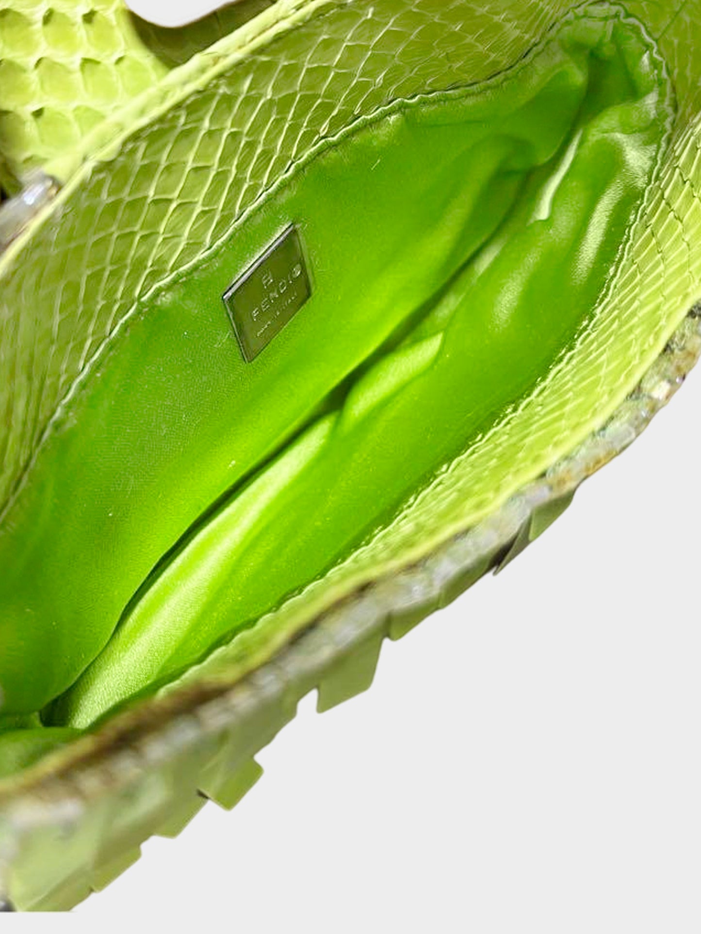 Fendi 2000s Rare Green Sequin and Beaded Mini Croissant Bag