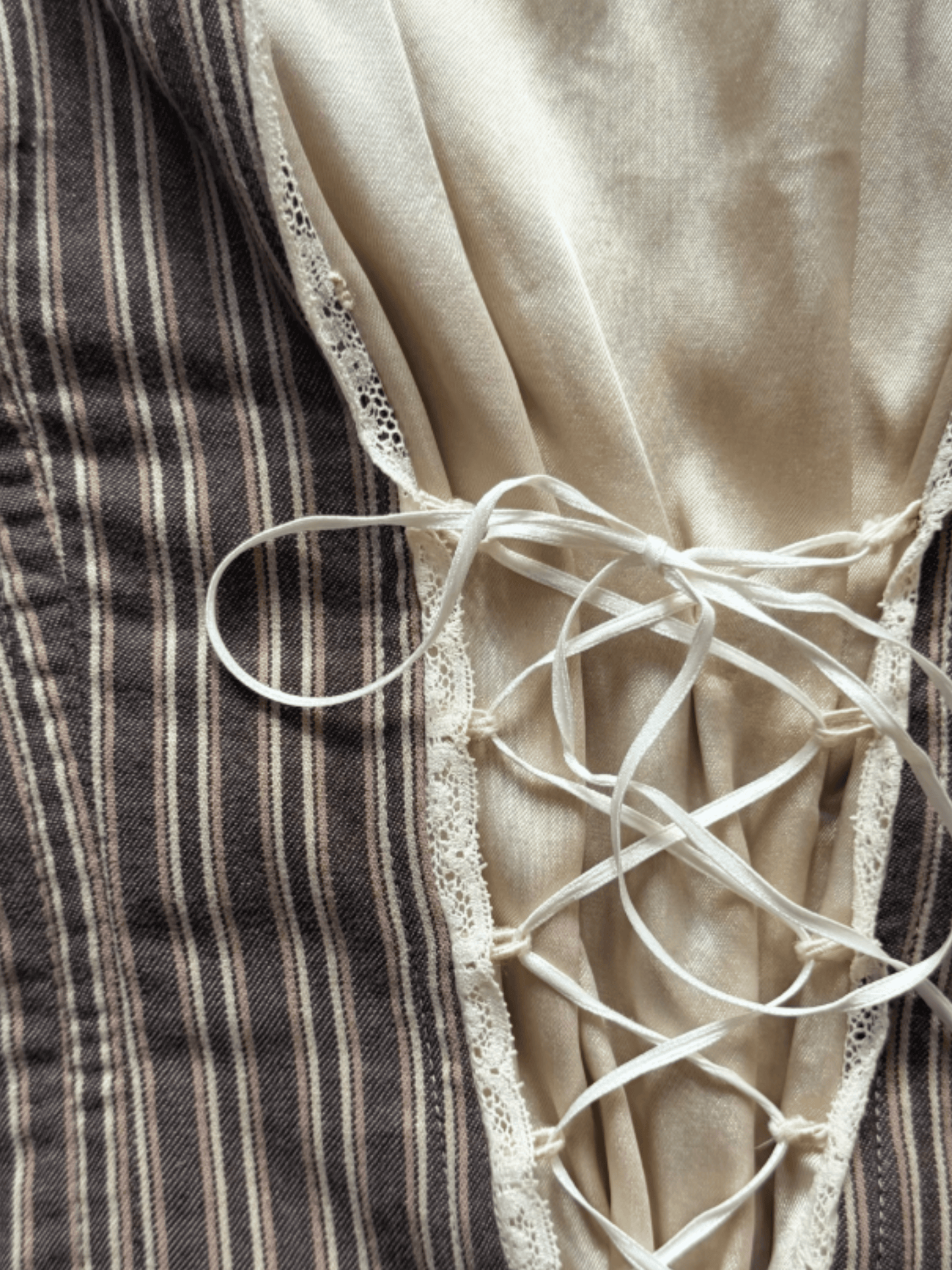 Dolce and Gabbana SS 2002 Beige Striped Corset
