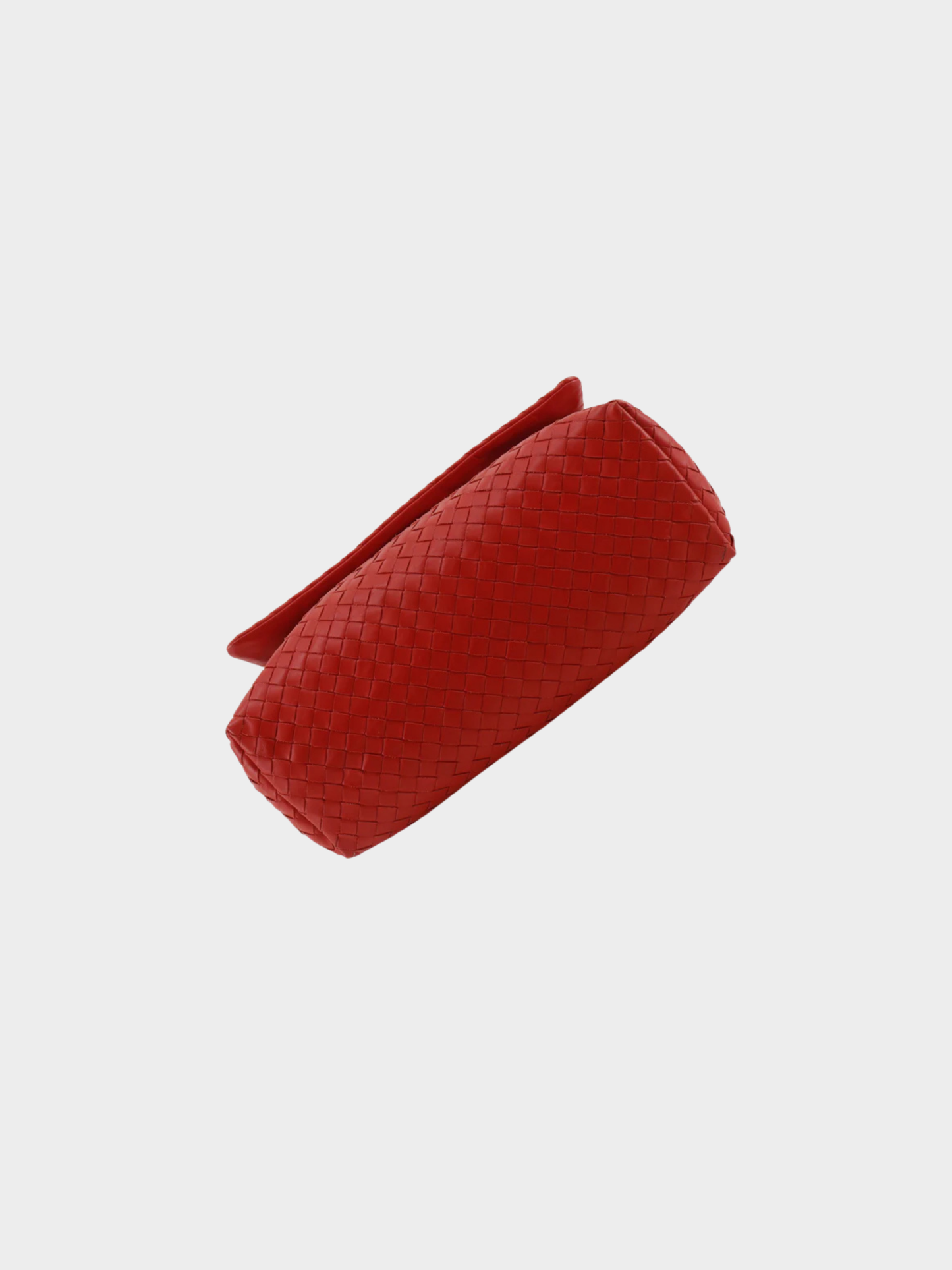Bottega Veneta 2000s Red Calfskin Intrecciato Shoulder Bag