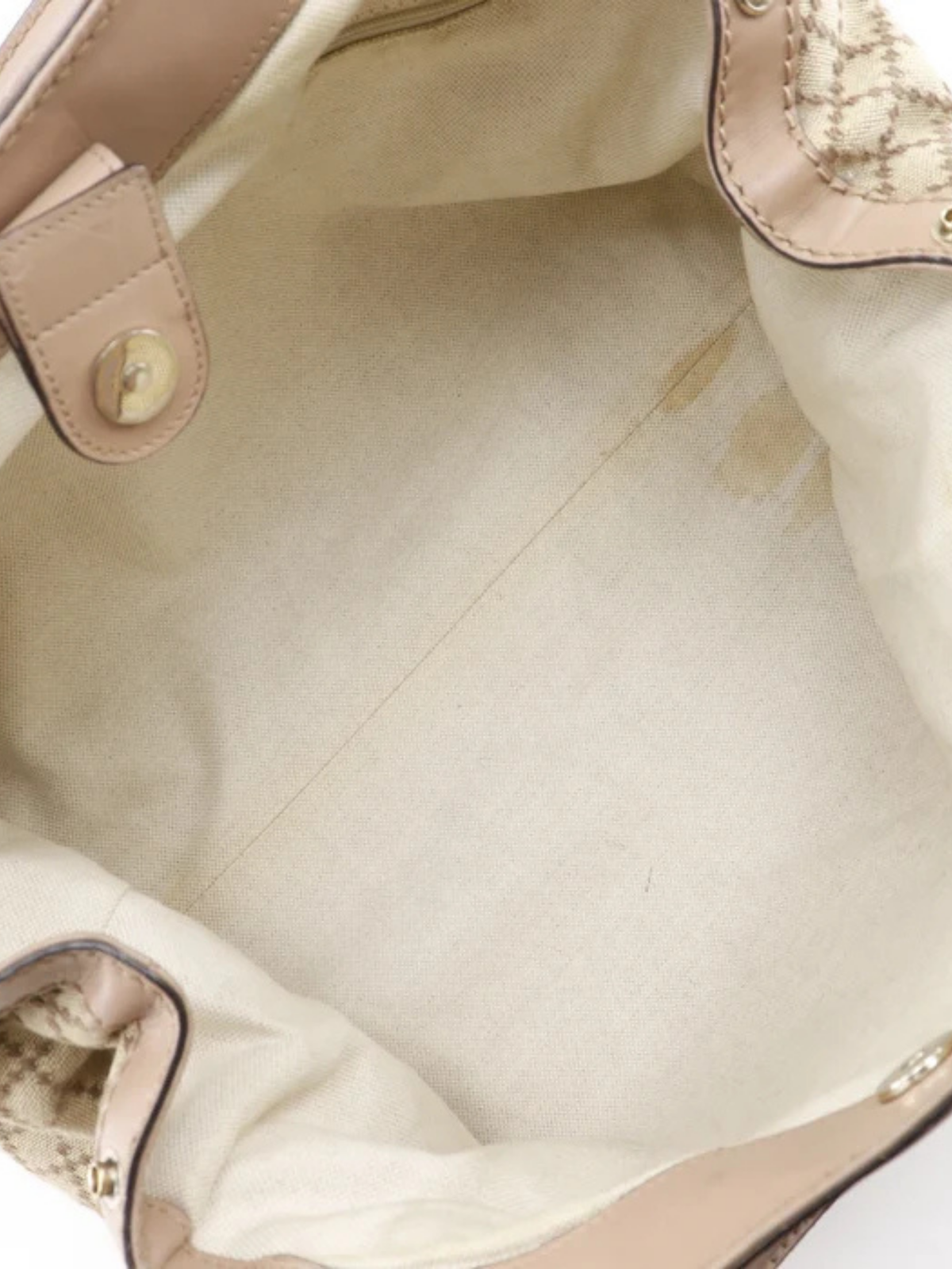 Gucci 2000s Beige Diamante Canvas Sukey Tote Bag