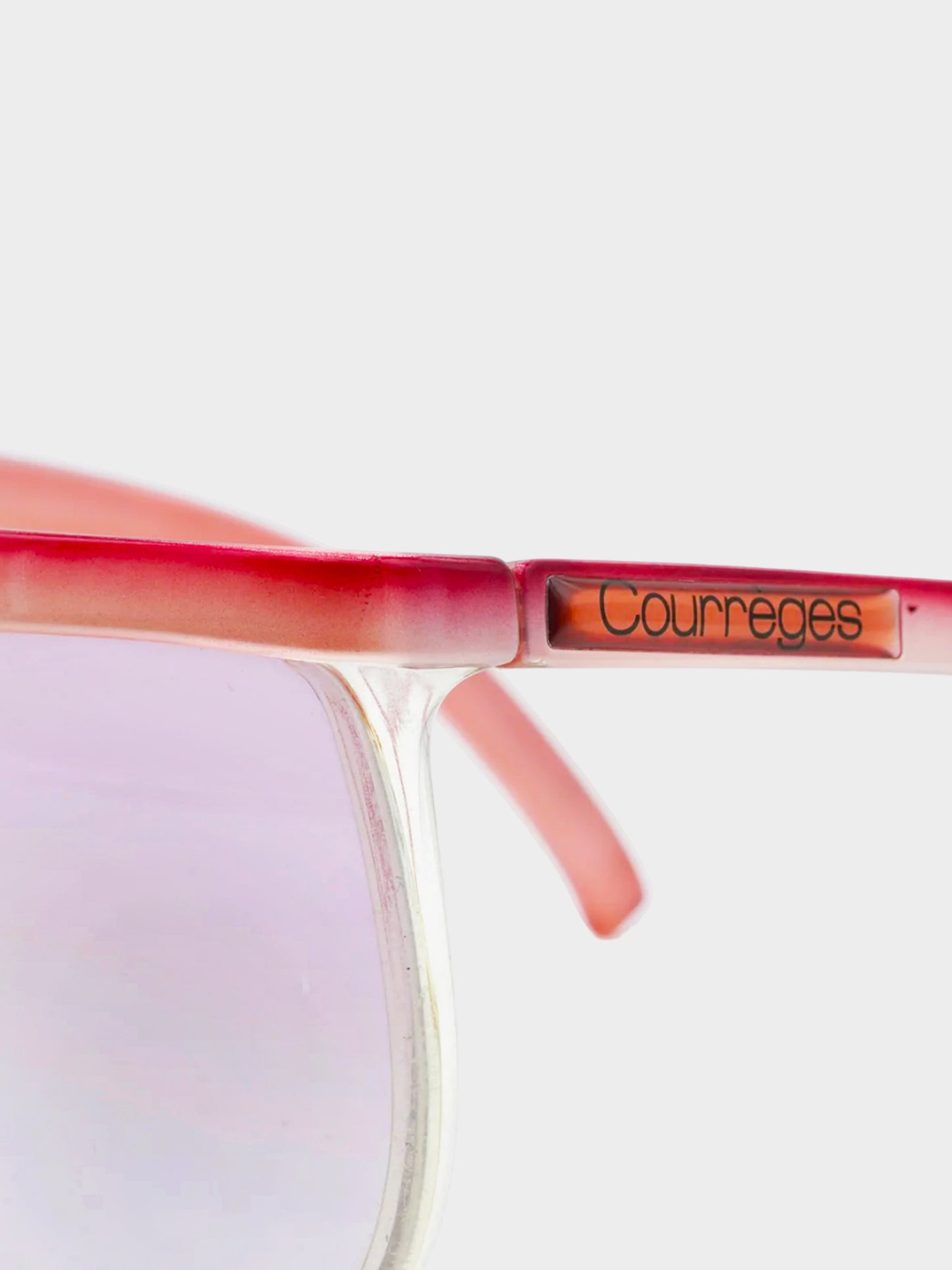 Courrèges 1970s Pink Gradient Oversized Sunglasses