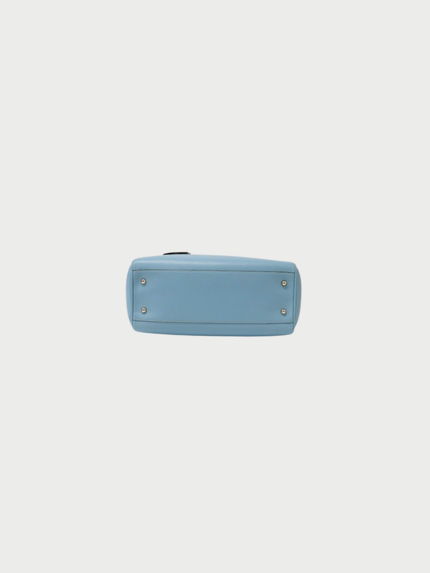 Loewe 2010s Light Blue Leather Heritage Tote Bag