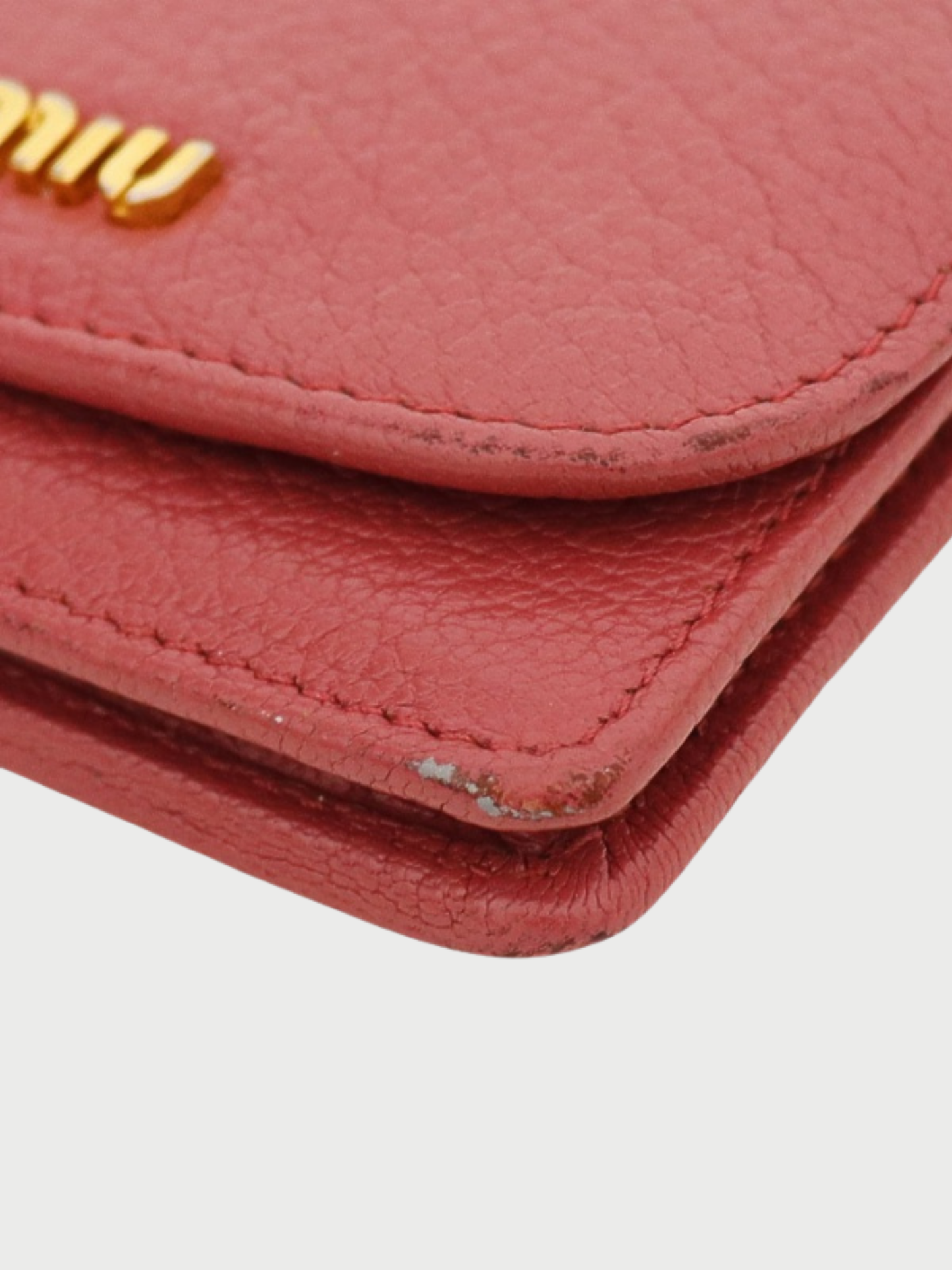 Miu Miu 2010s Pink Leather Logo Hardware Card Case