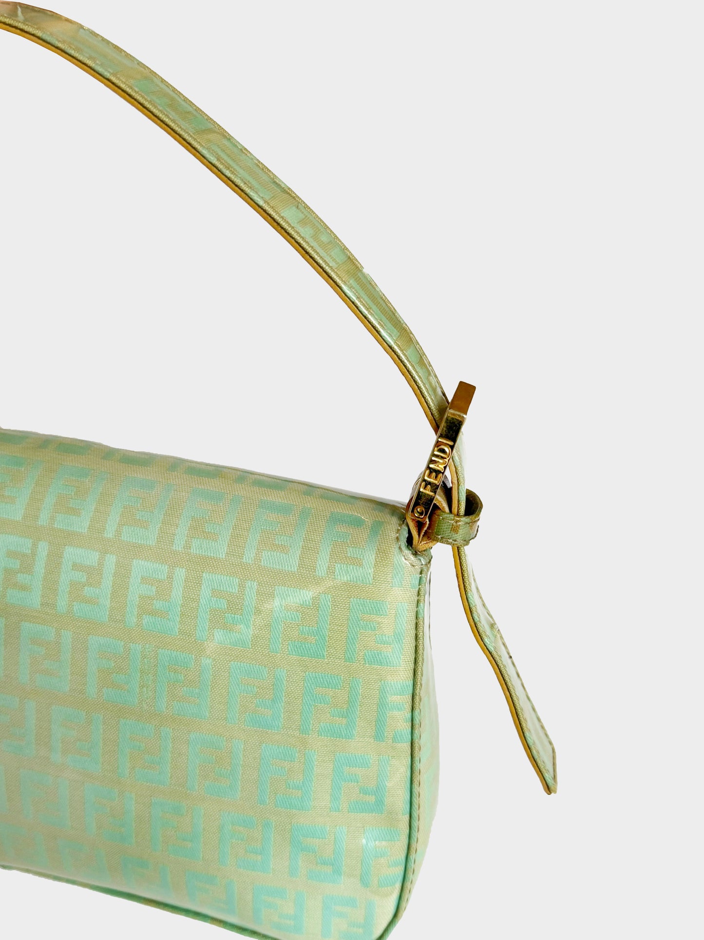 Fendi 2000s Mint Vinyl Zucchino Baguette