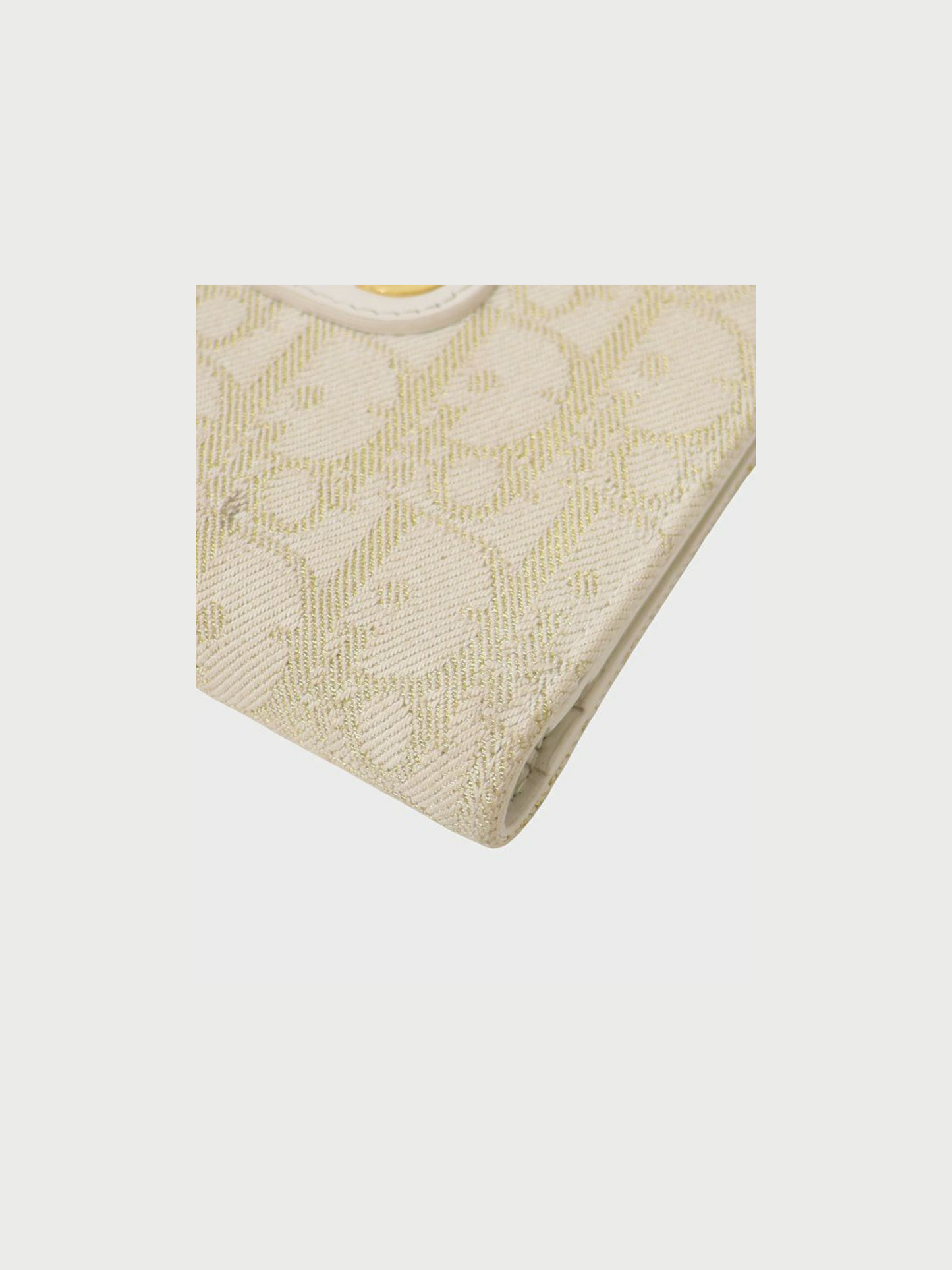 Christian Dior 2000s White Gold Canvas Trotter Pattern Wallet
