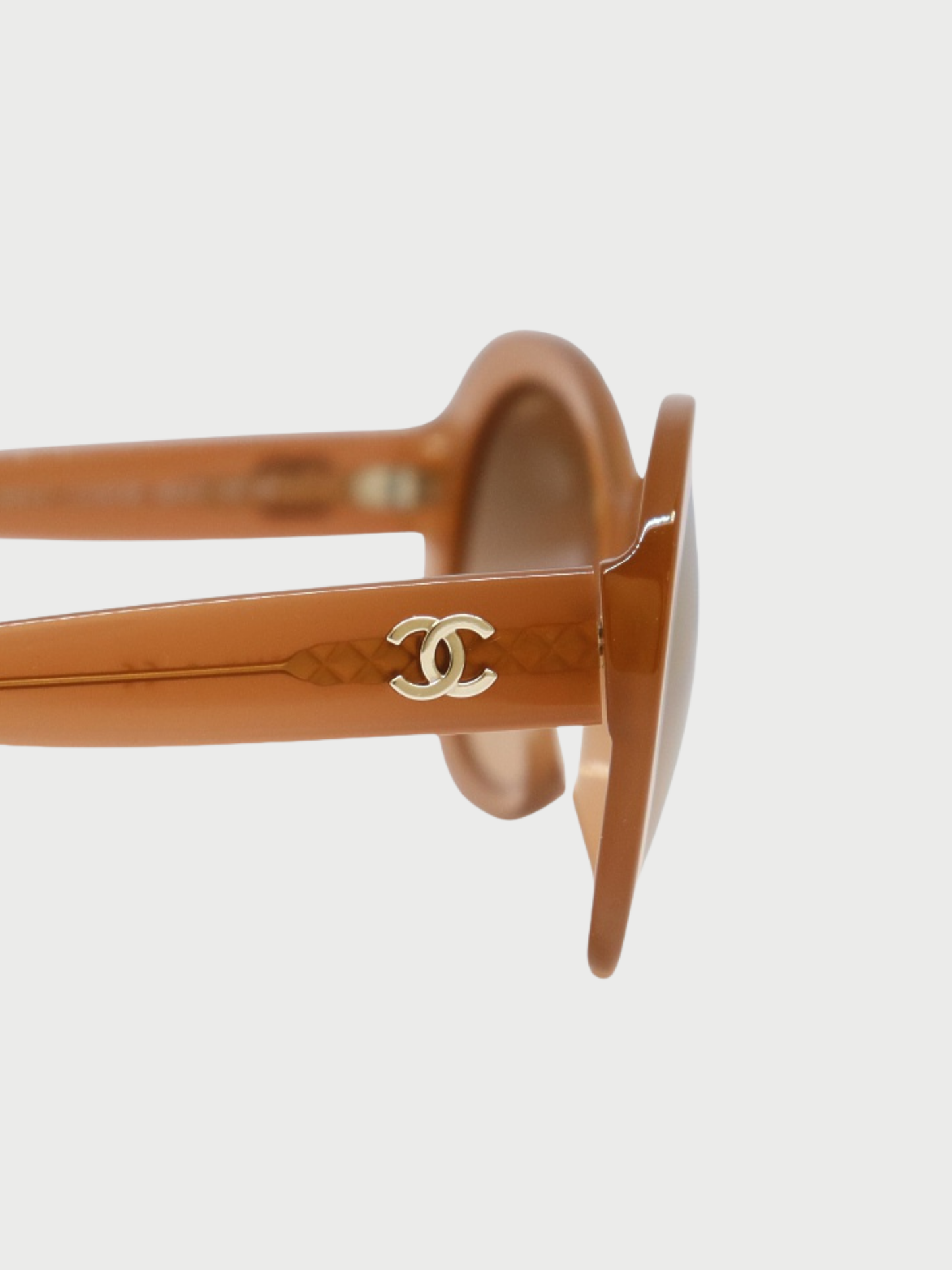 Chanel 2000s Brown Tortoiseshell Plastic Sunglasses
