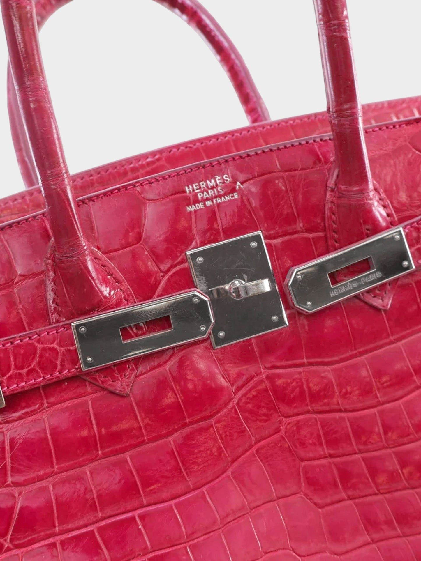 Hermès 2002 Rose Tyrien Crocodile Birkin 30