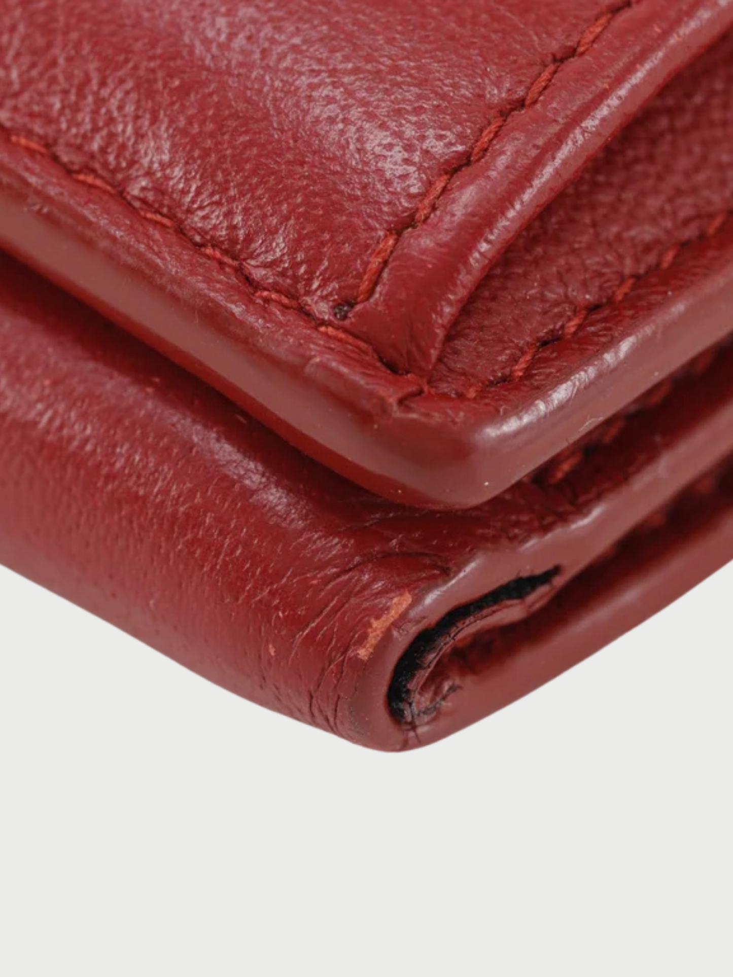 Balenciaga 2020s Red Calfskin Paper Mini Trifold Wallet