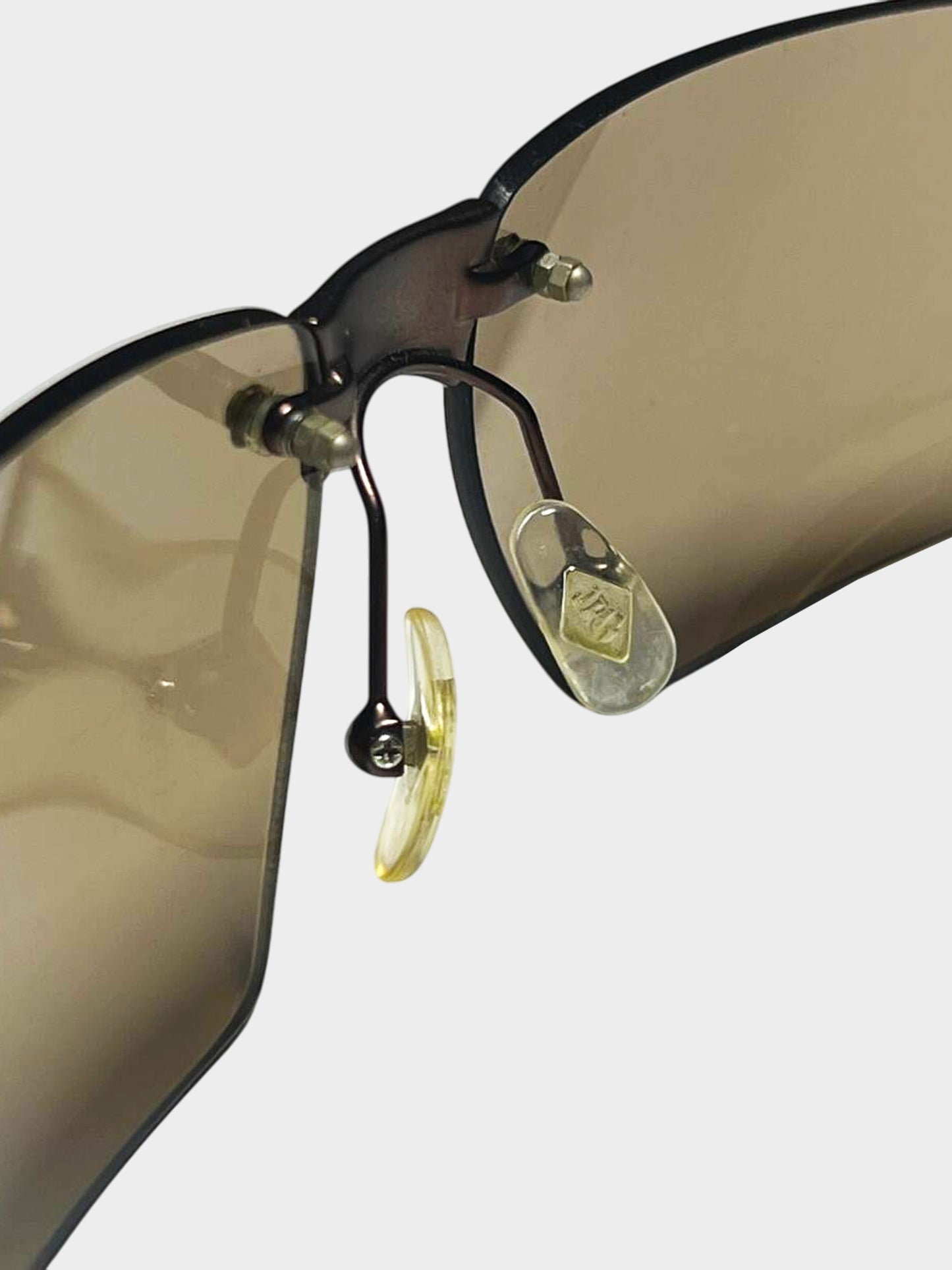 Jean Paul Gaultier 1990s Brown Rectangular Sunglasses