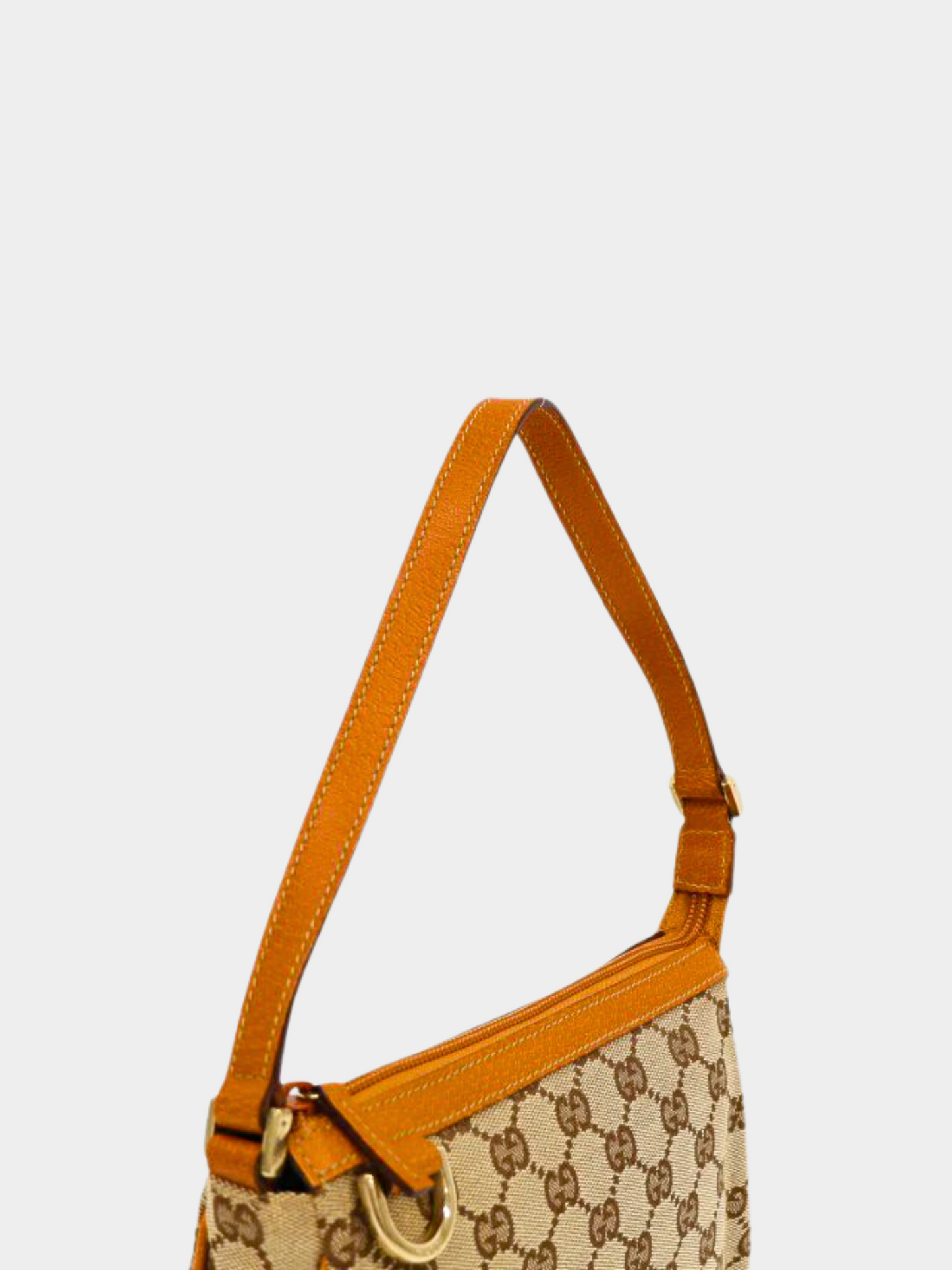 Gucci 2010s Brown Monogram Canvas Shoulder Bag