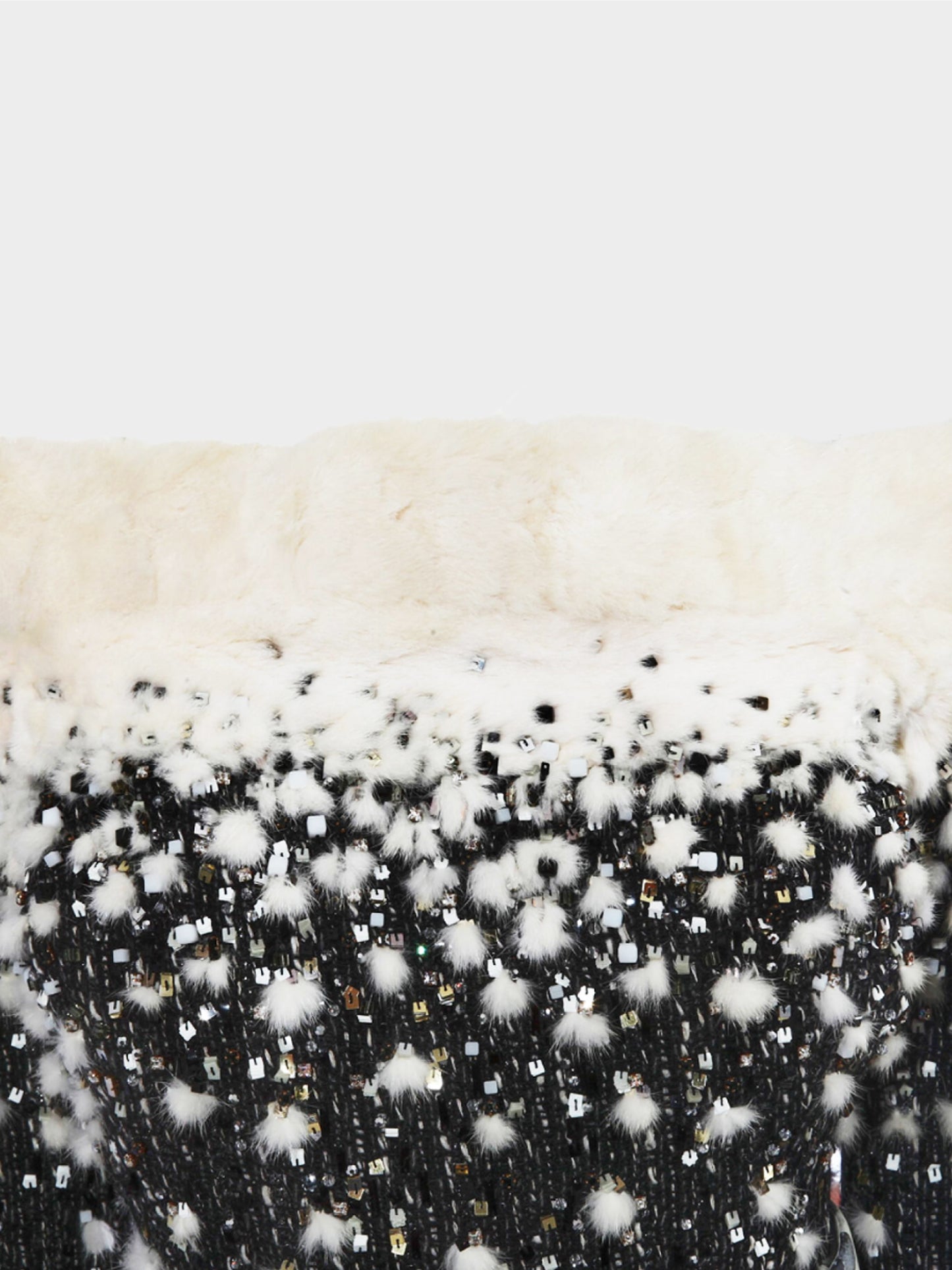 Chanel AW 2003-2004 Embroidered Tweed and Ermine Cocktail Dress