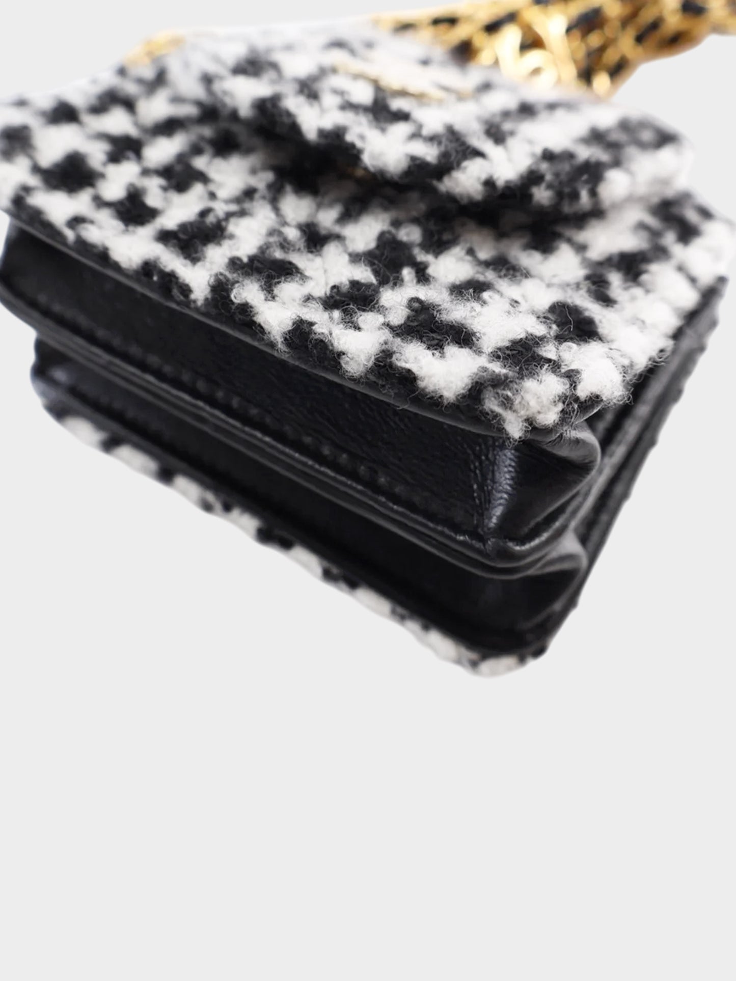 Chanel 2020s Black and White Tweed Mini CC Accordion Flap Bag