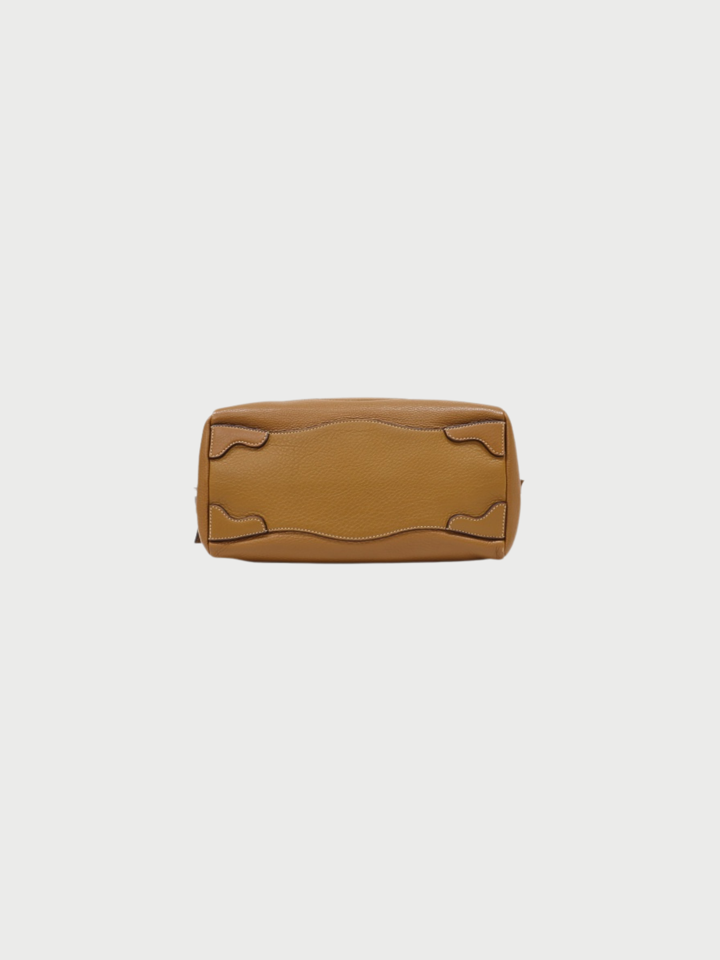 Prada 2000s Brown Leather Logo Embossed Handbag