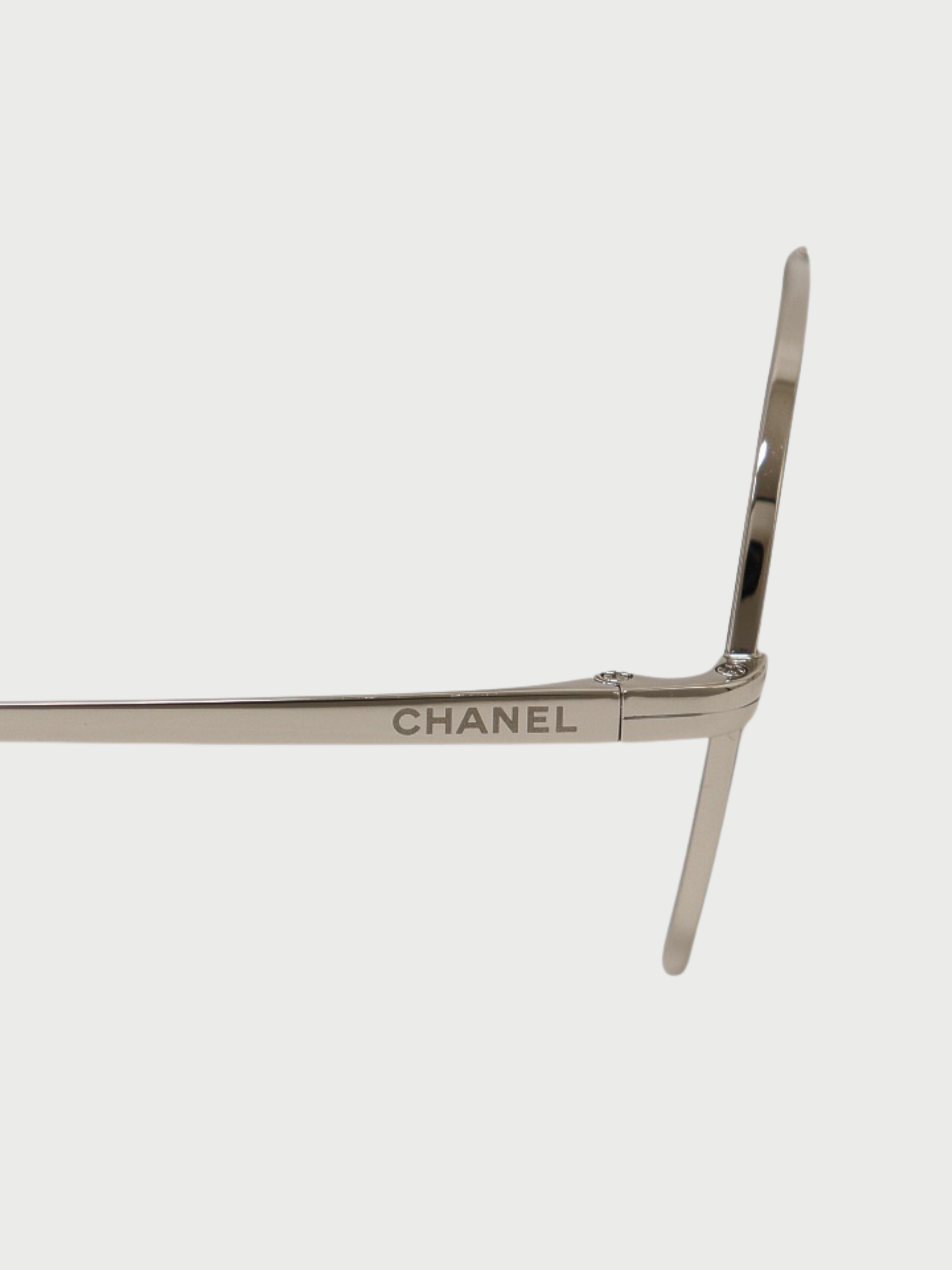Chanel 2000s Silver Plated Metal COCO Sunglasses