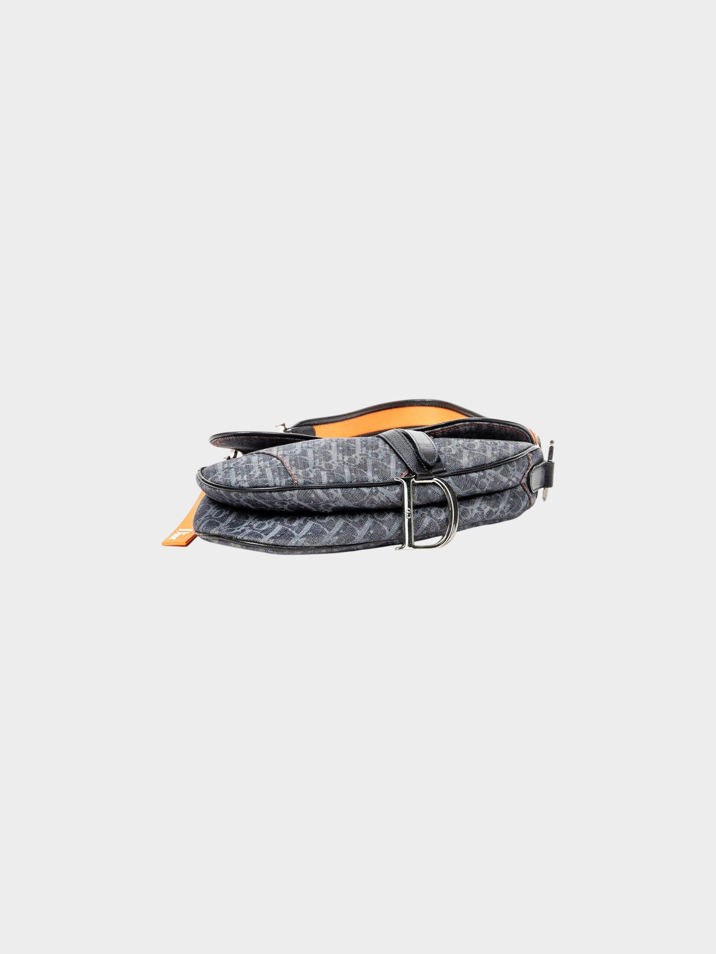 Christian Dior 2005 Denim Monogram Flight Line Saddle Bag