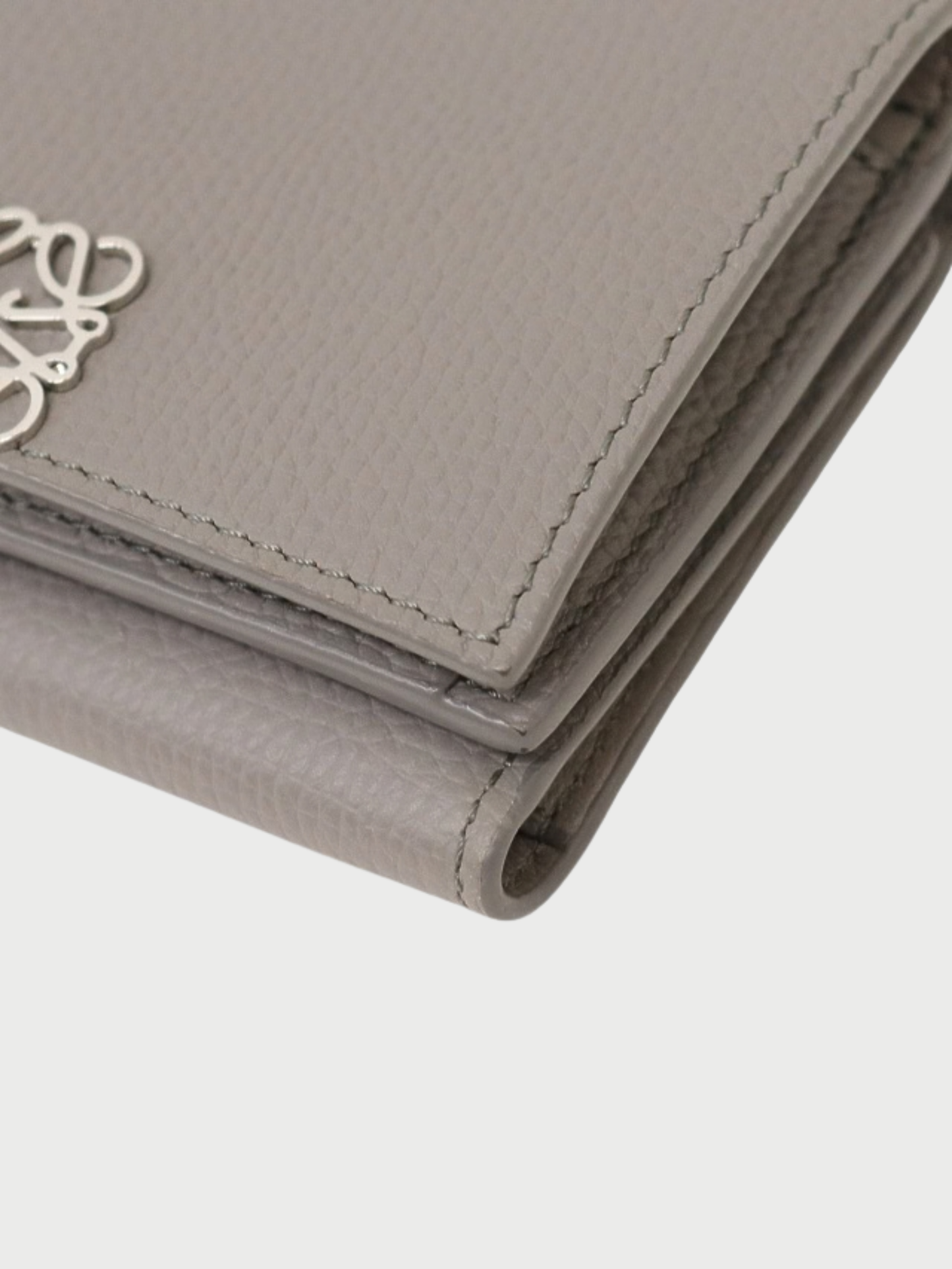 Loewe 2020s Gray Leather Trifold Compact Wallet