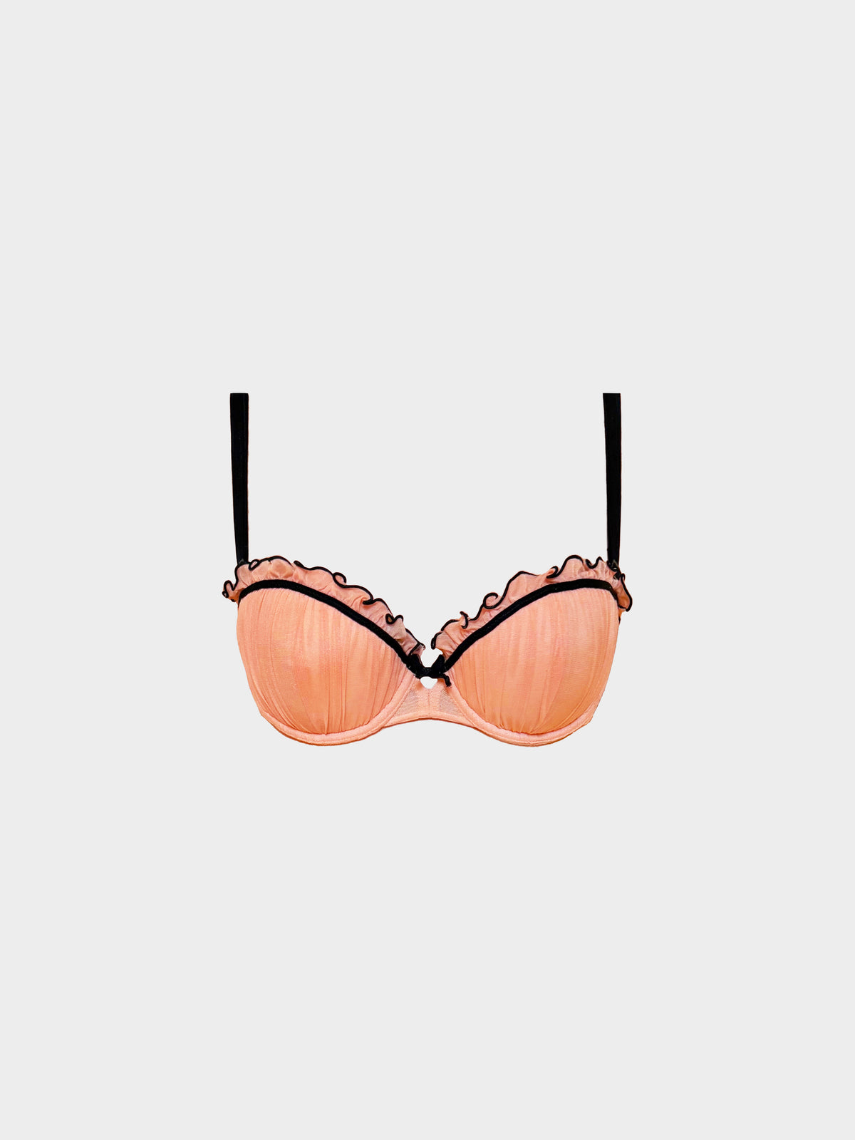 Chantal Thomass 1990s Peach French Balconette Bra with Bow
