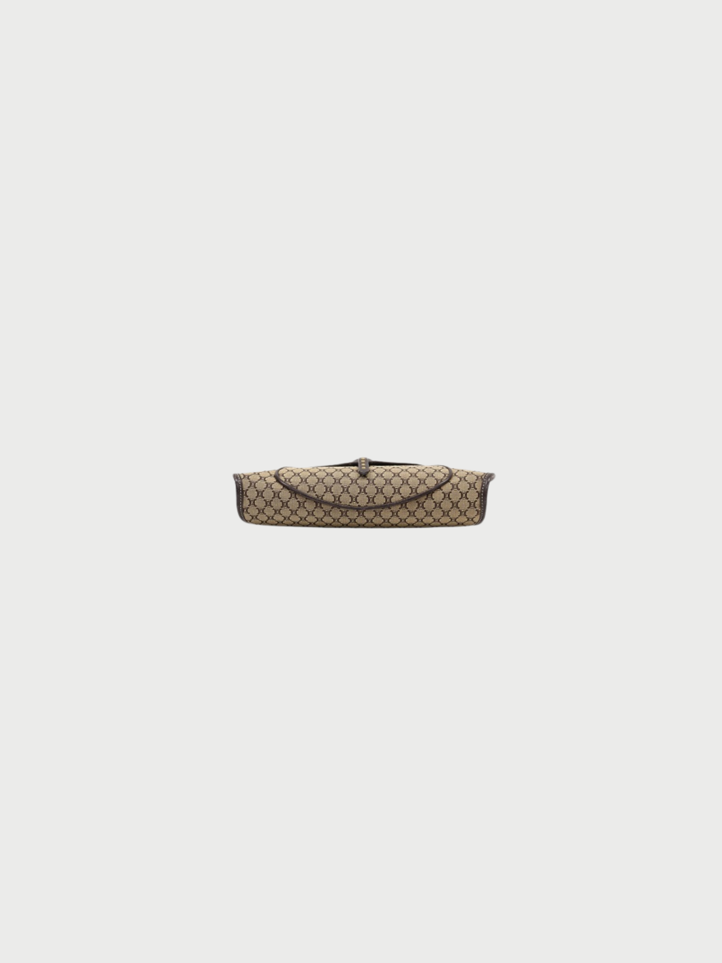 Celine 2000s Beige Brown Macadam Canvas Leather Shoulder Bag