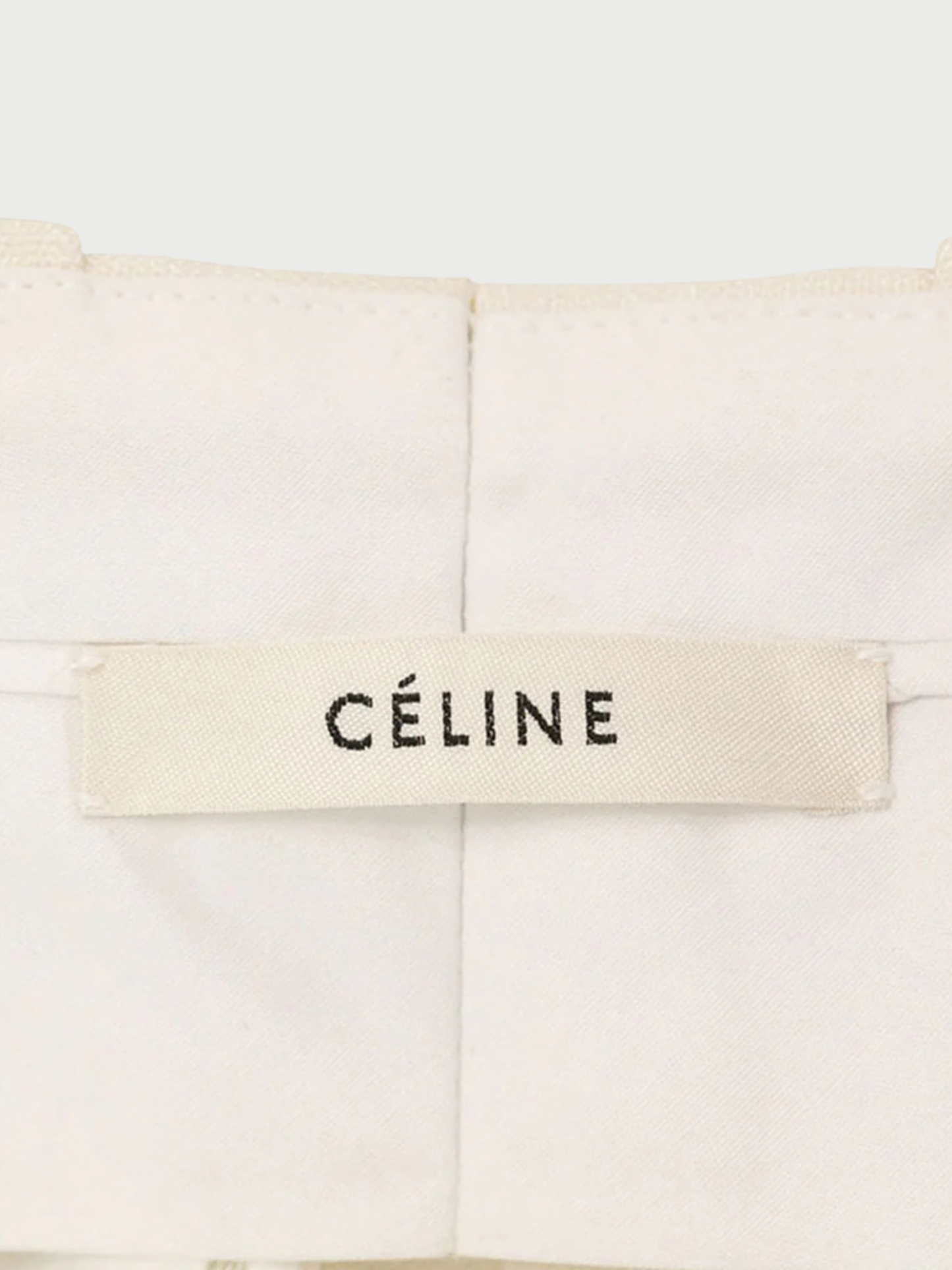 Celine by Phoebe Philo 2010s White Rayon Silk Tailored Trousers