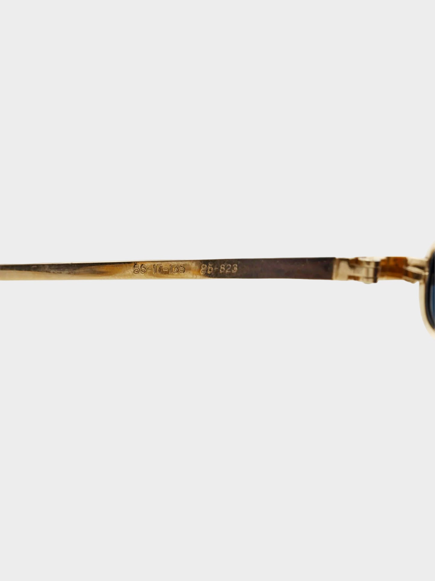 Thierry Mugler 1990s Gold Metal Frame Triangular Sunglasses