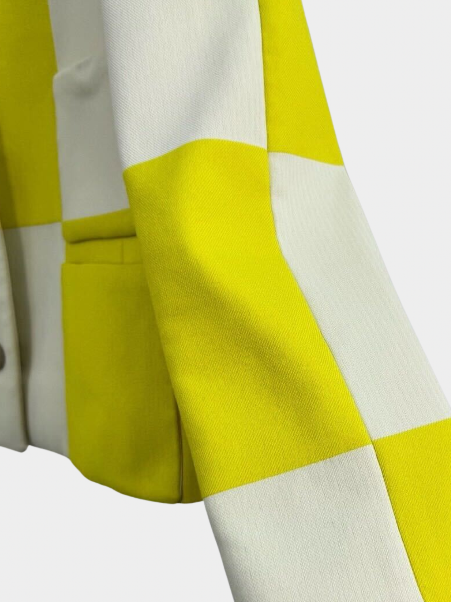 Louis Vuitton 2013 Yellow Cream Check-Panel Jacket