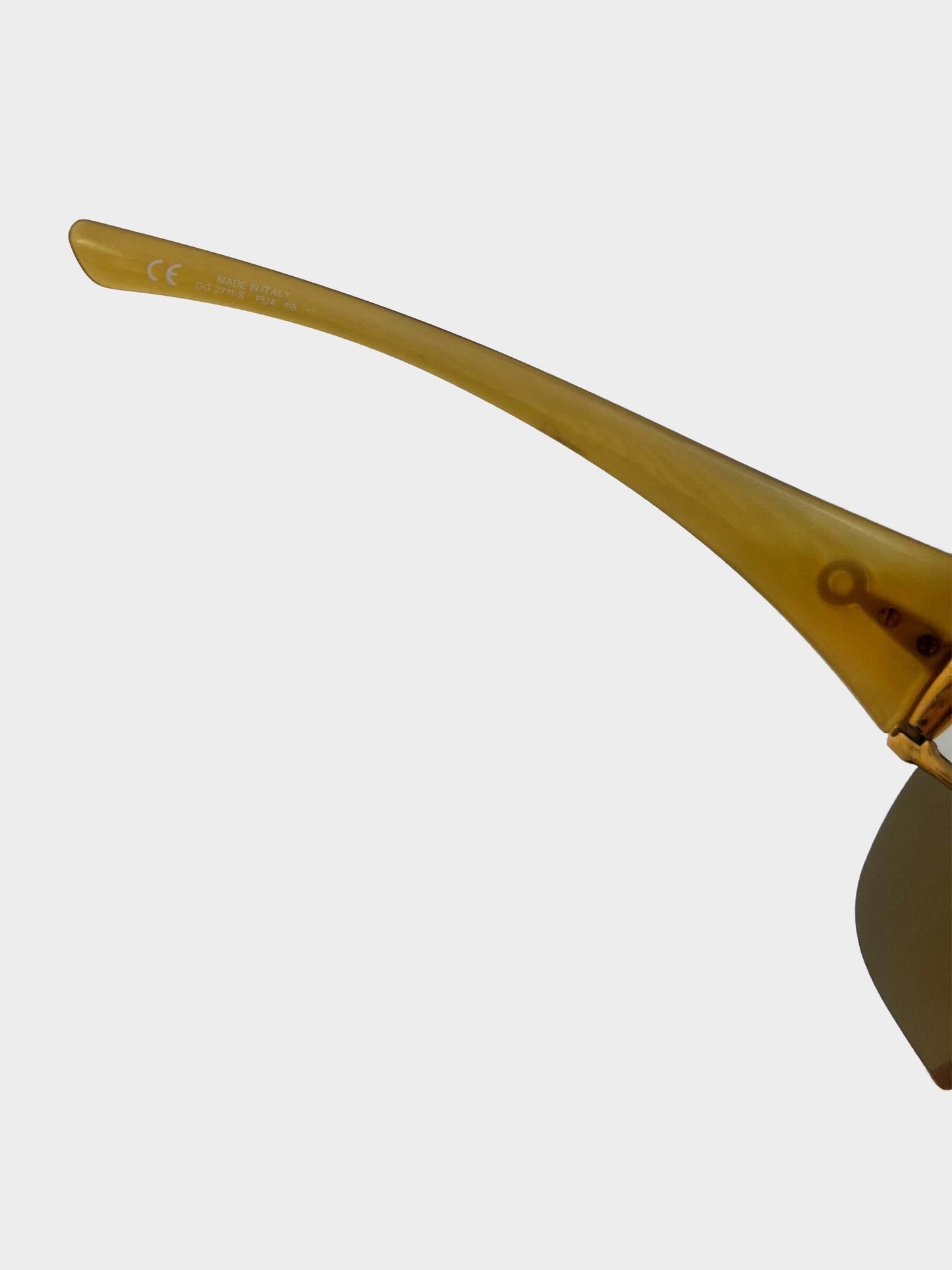 Gucci 2000s Khaki GG Horsebit Shield Sunglasses