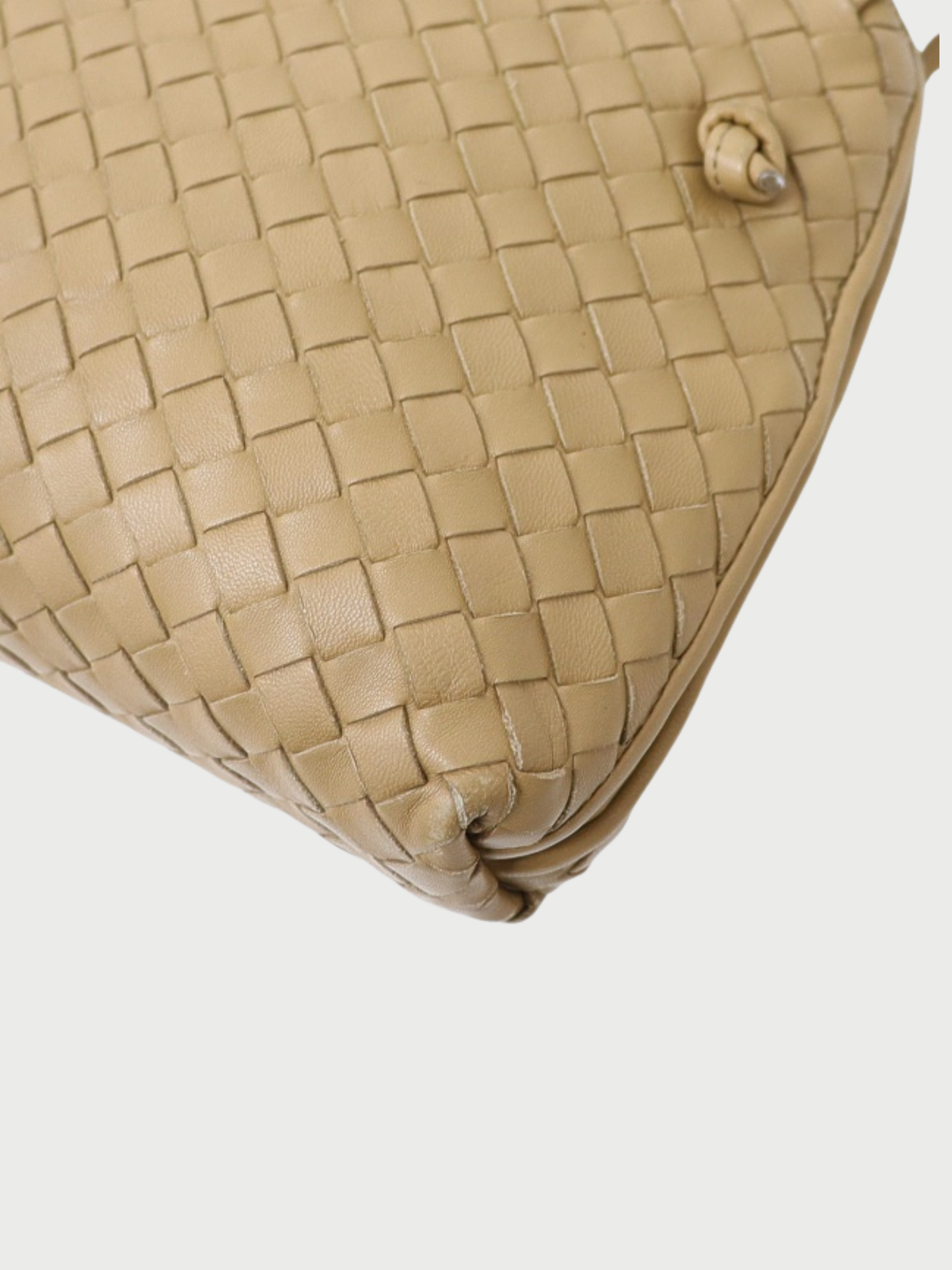 Bottega Veneta 2010s Beige Leather Intrecciato Shoulder Bag
