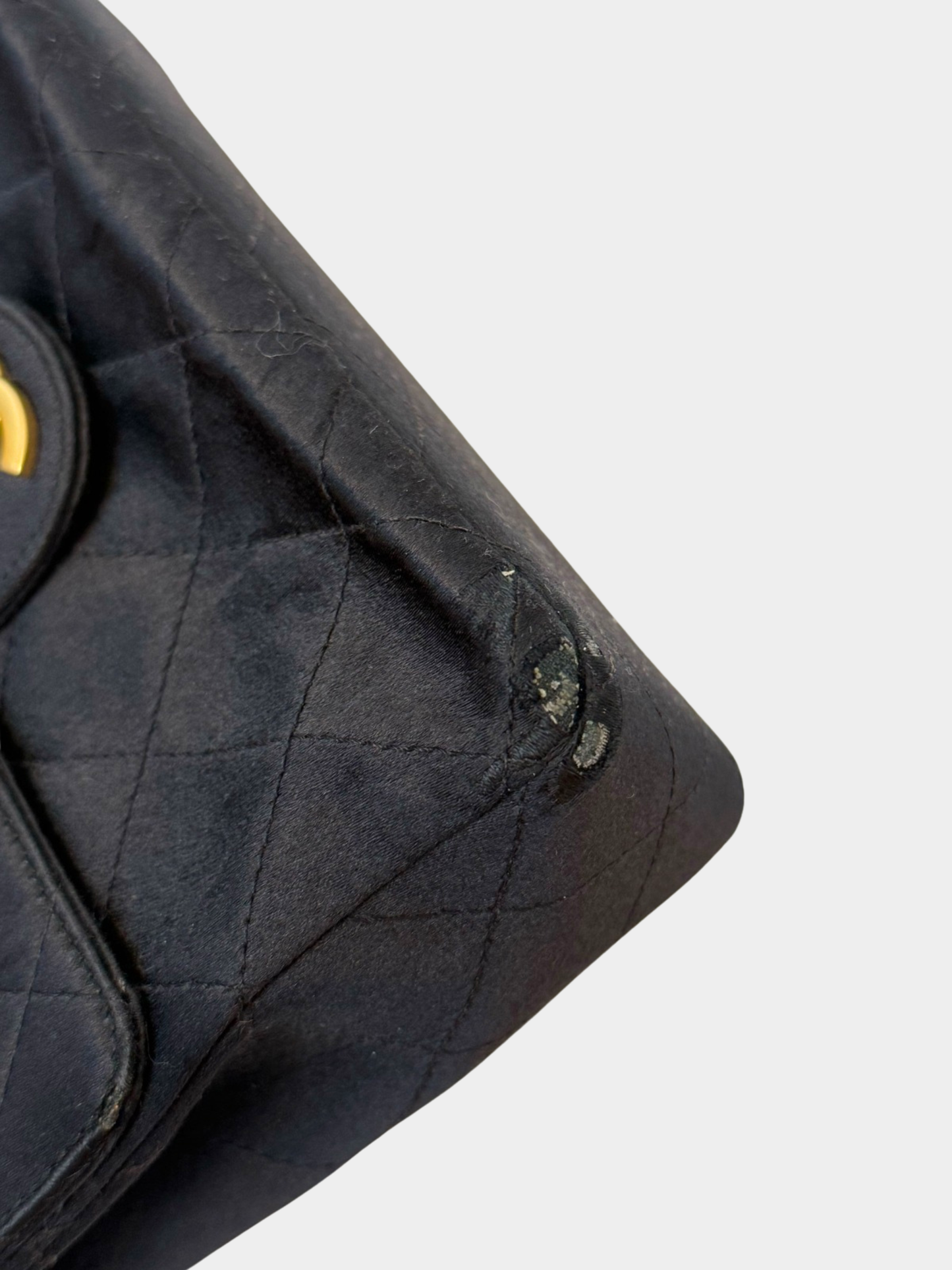 Chanel 1990s Black Satin Mini Classic Flap Bag