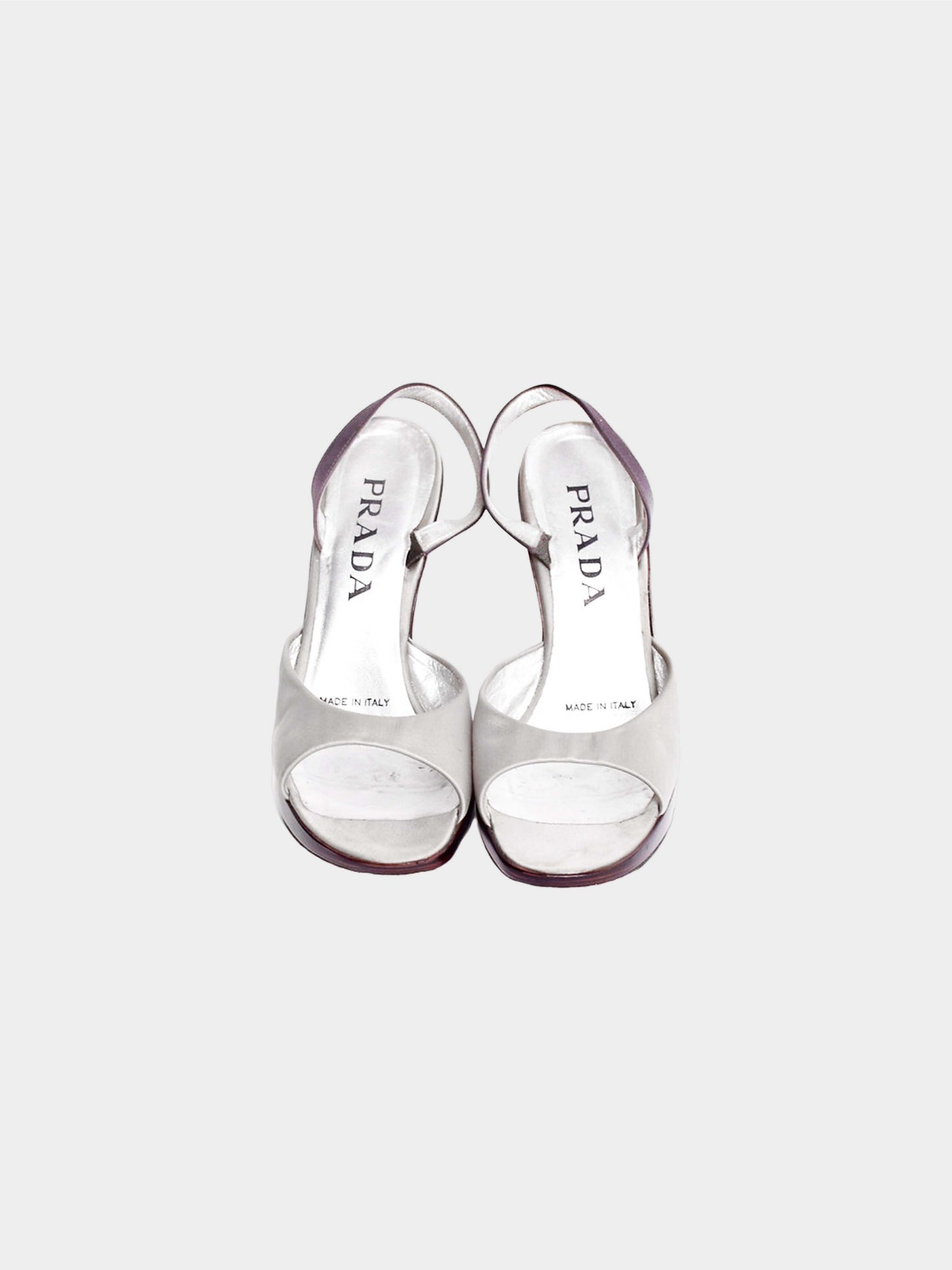 Prada SS 1998 Purple and Silver Plexiglass Heels
