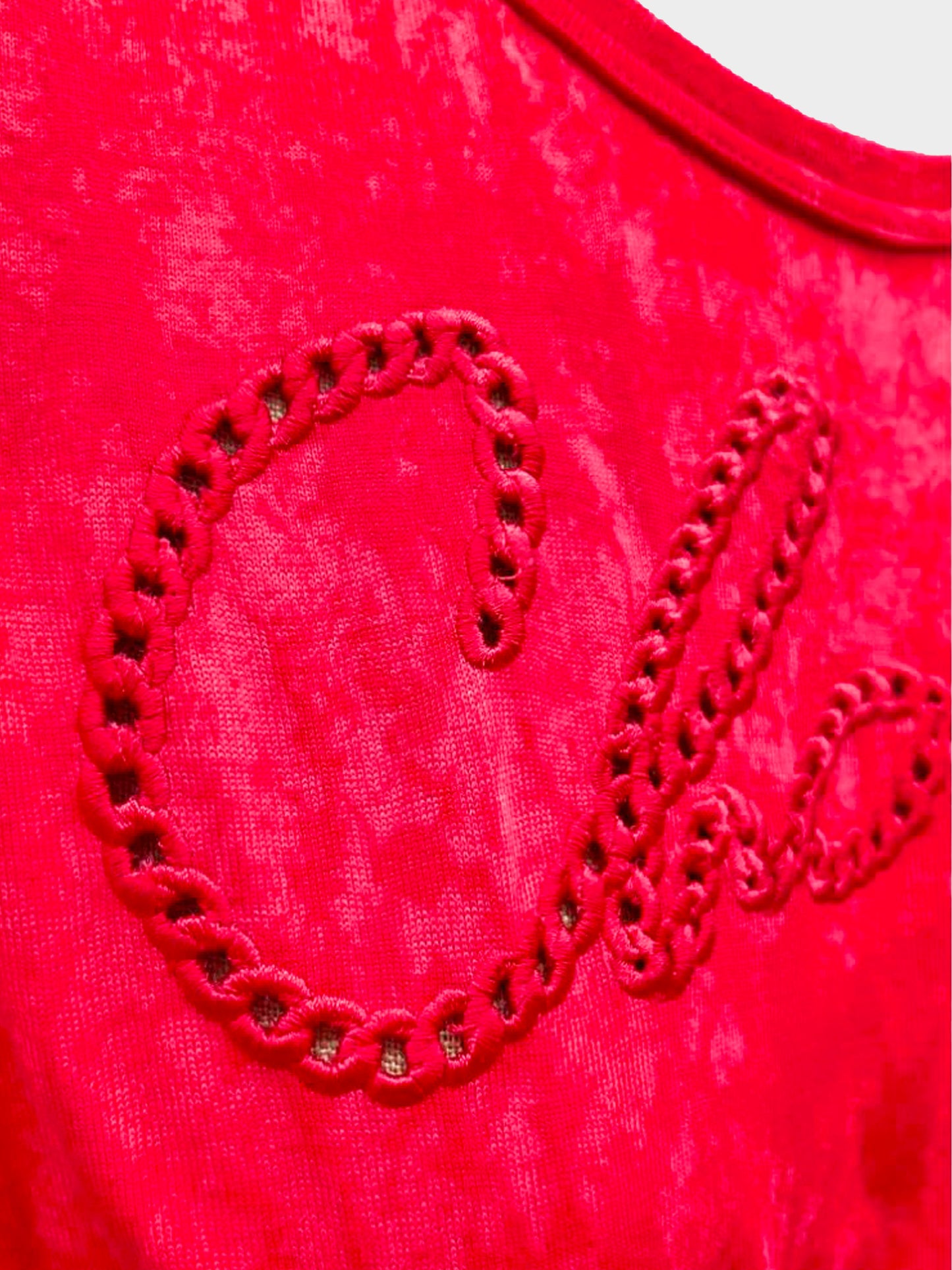 Chanel 2021 Red Rope Logo Cotton Wrap T-shirt