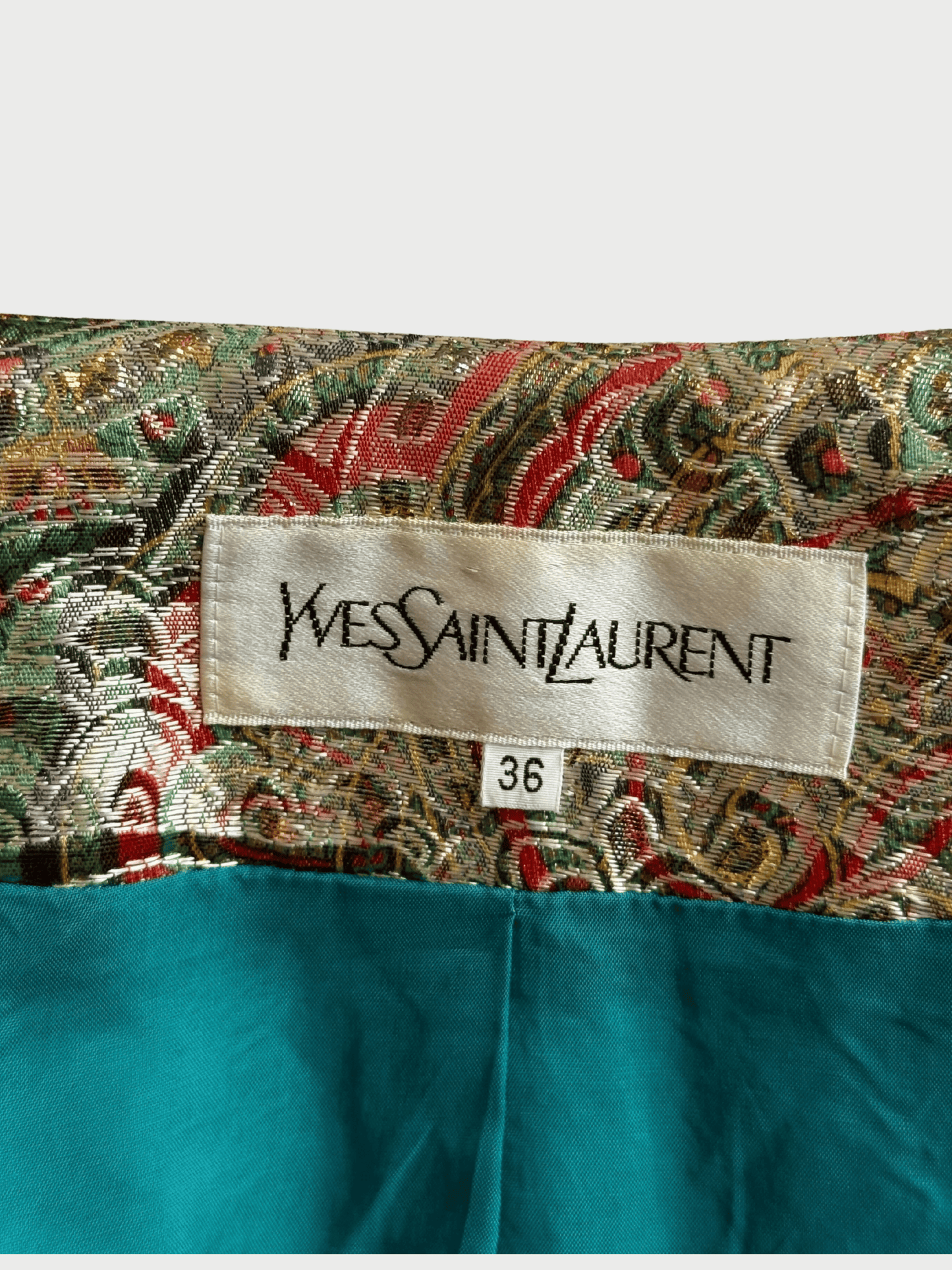 Yves Saint Laurent FW 1991-1992 Multicolor Brocade Cropped Jacket