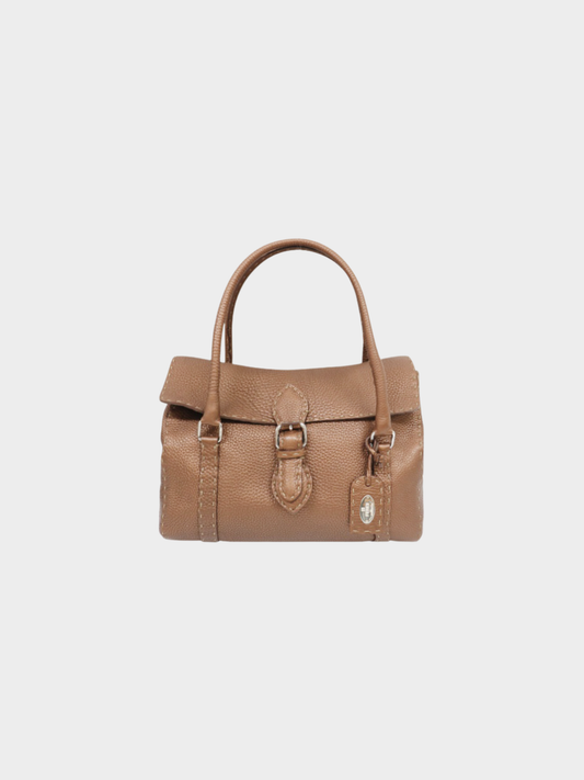 Fendi 2000s Brown Leather Selleria Handbag