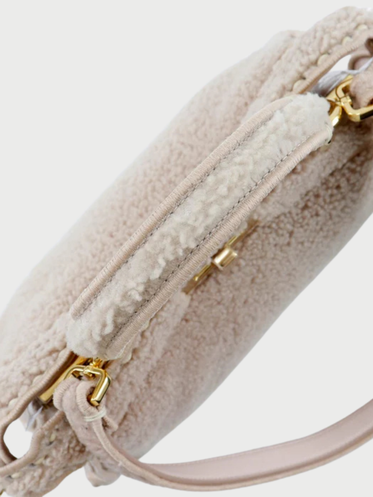 Fendi 2010s Pink Beige Shearling Peekaboo 2Way Handbag