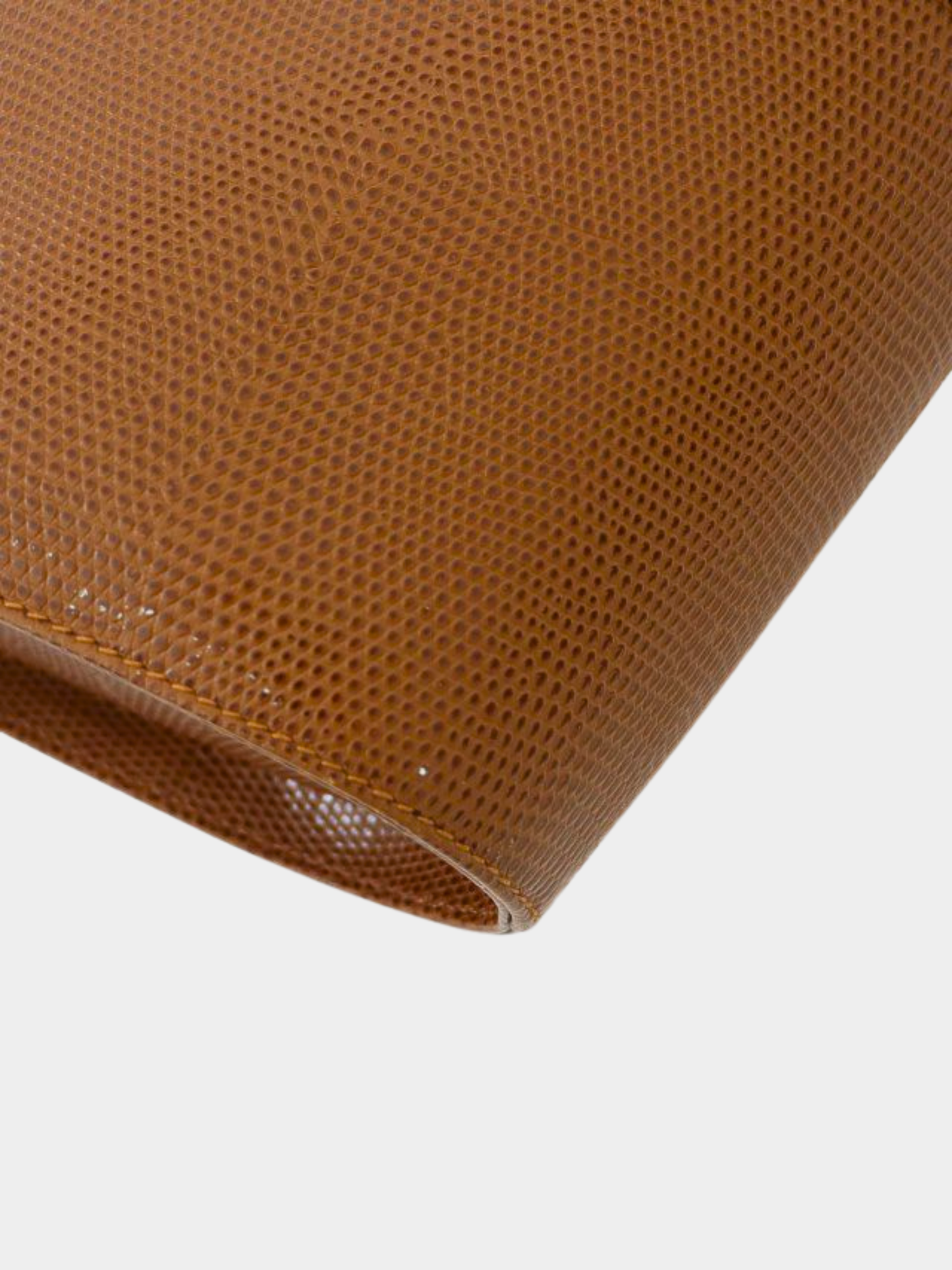 Salvatore Ferragamo 2000s Brown Lizard-Embossed Leather Vara Handbag