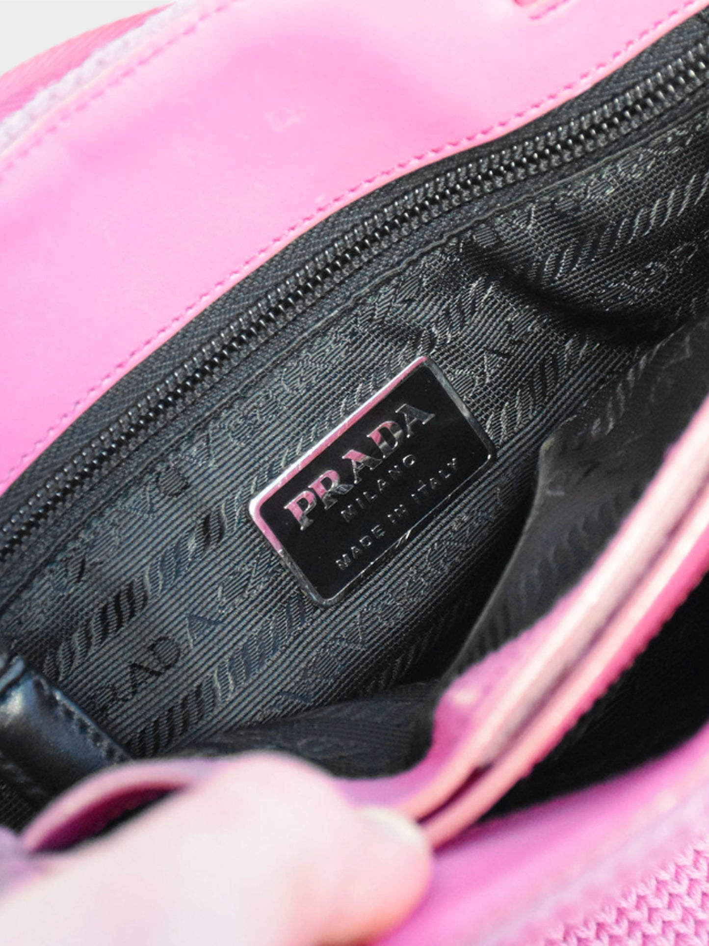 Prada FW 1999 Pink Knitted Tote Bag